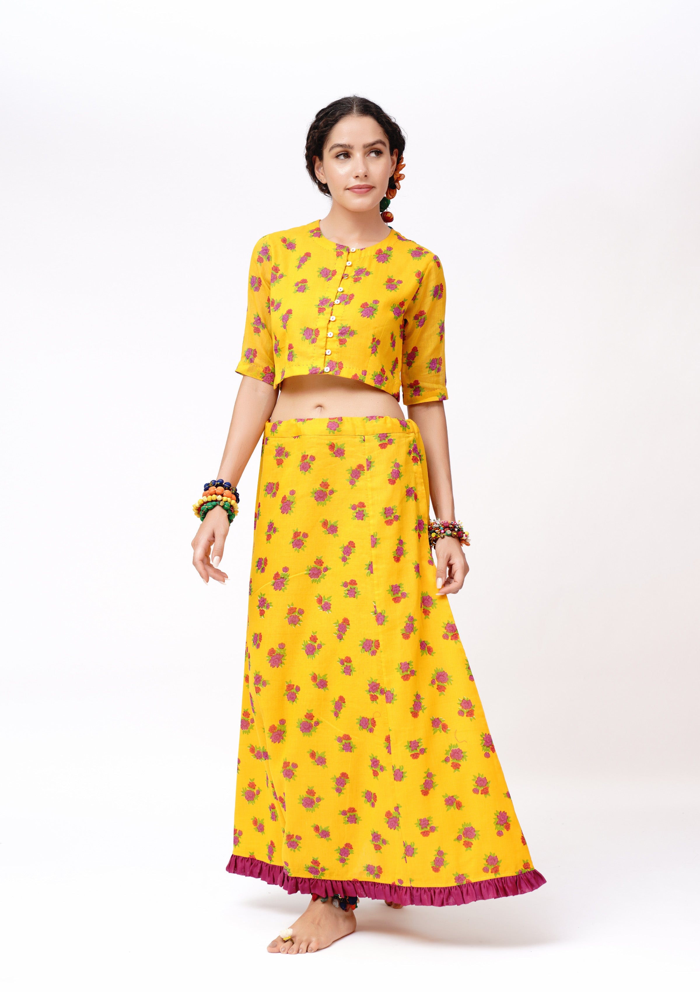 Sajriya Blouse & Petticoat Set
