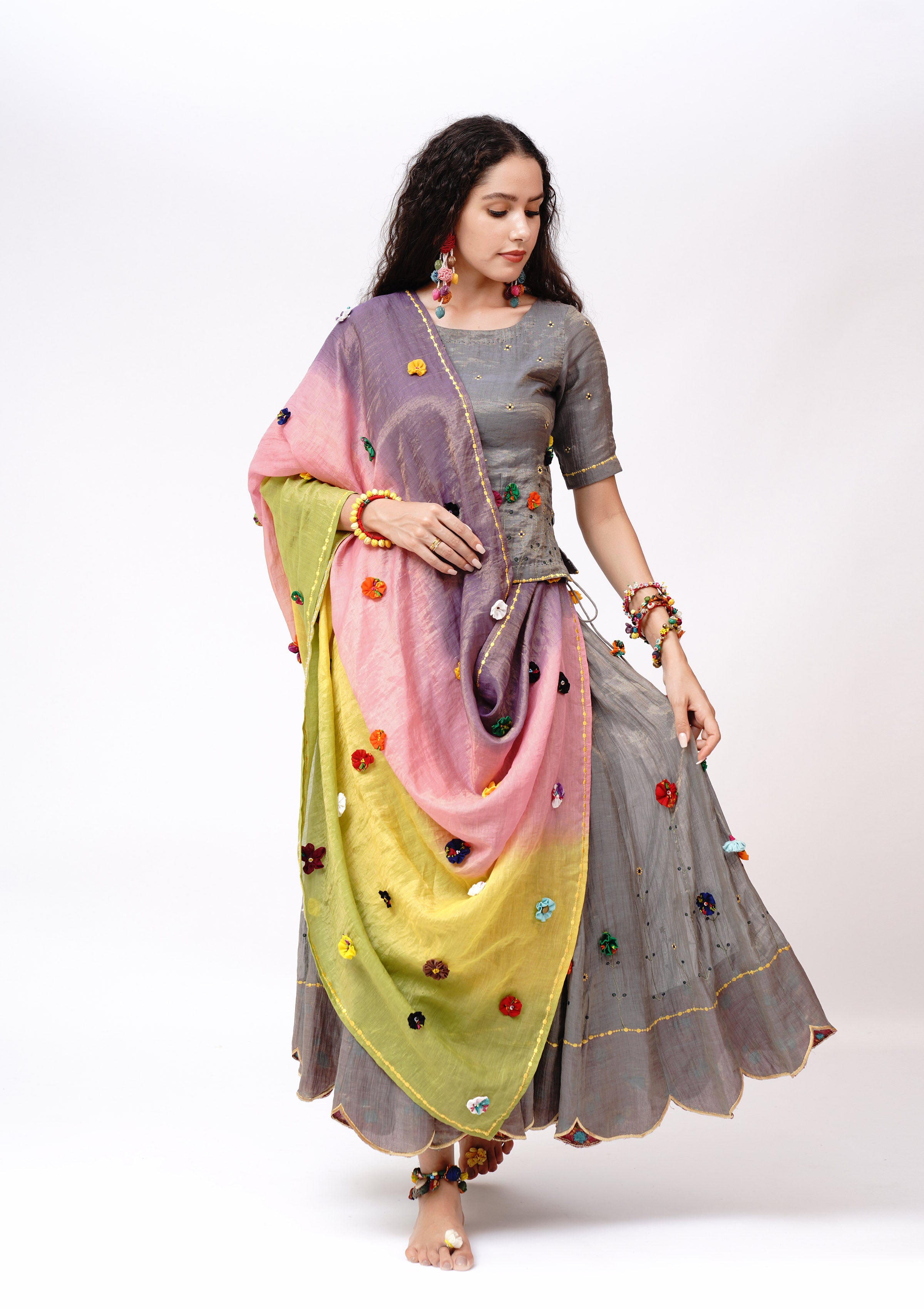 Dhoomari Ghagra, Choli & Dupatta Set