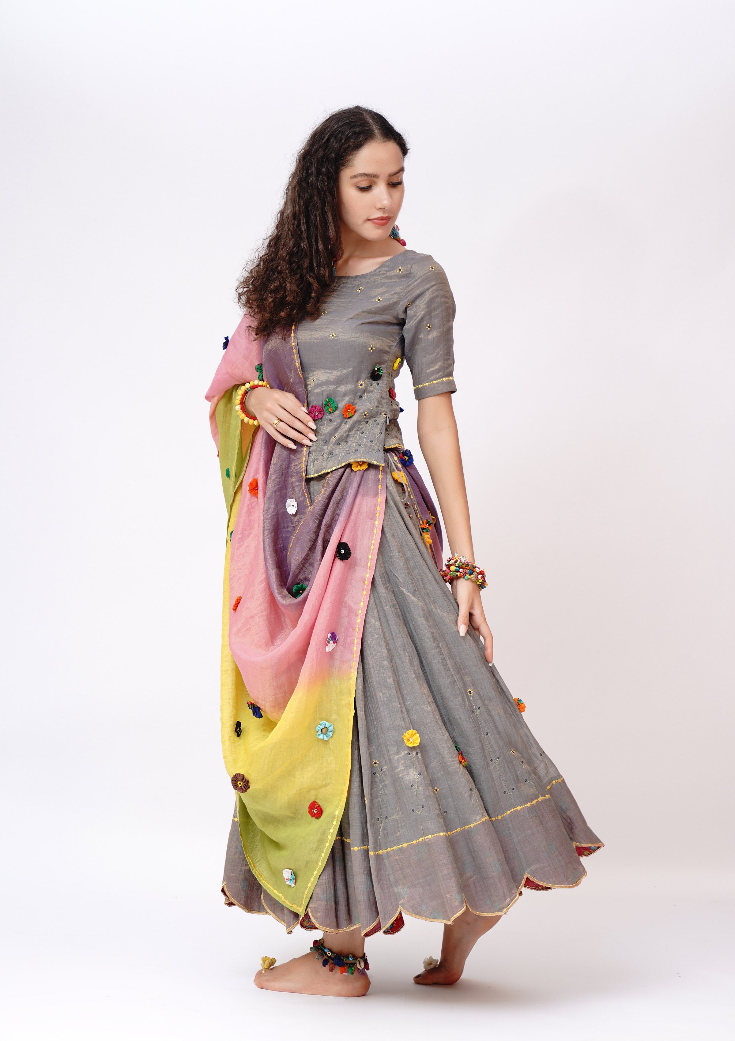 Dhoomari Ghagra, Choli & Dupatta Set