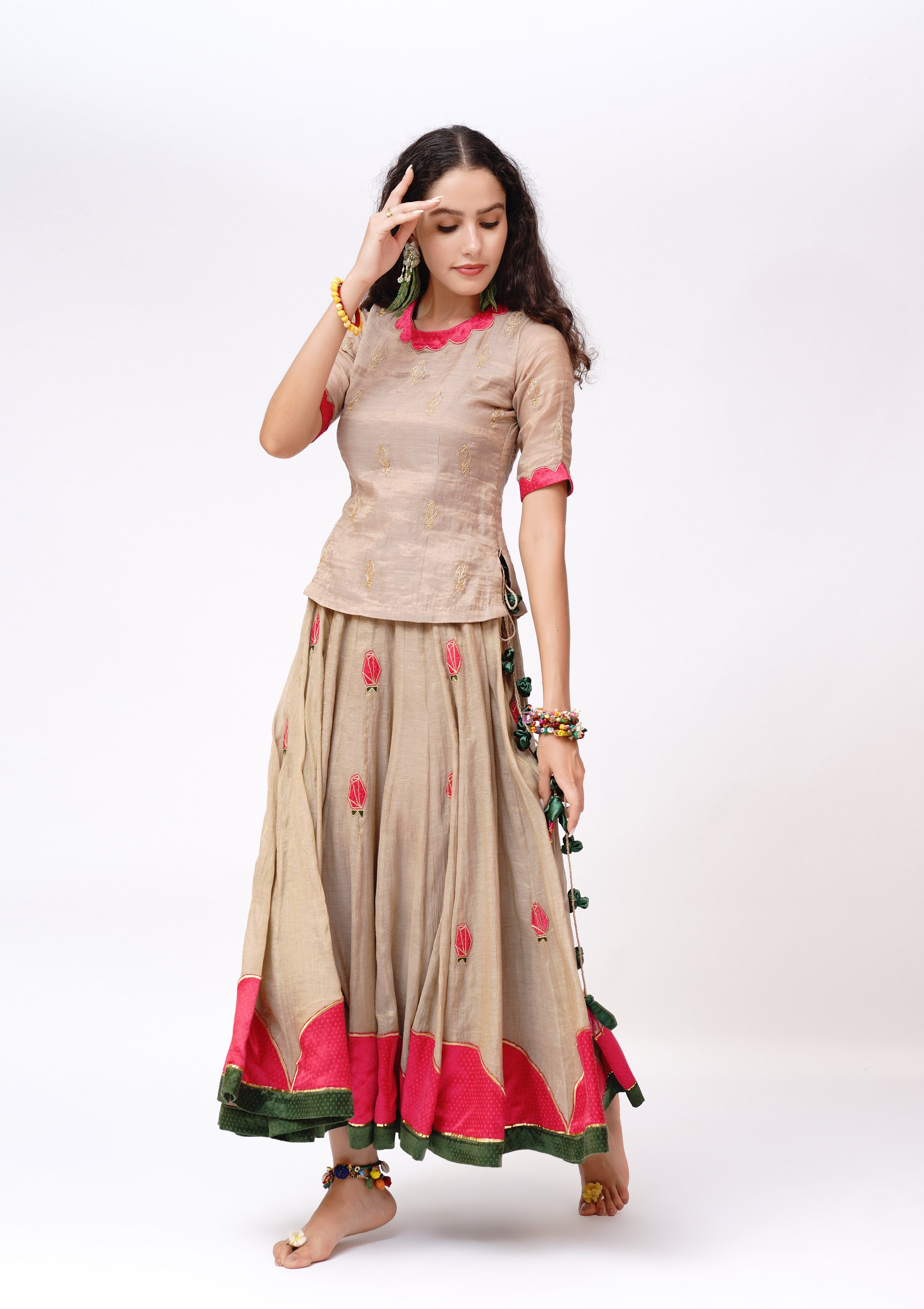Chatori Ghagra, Choli & Dupatta Set