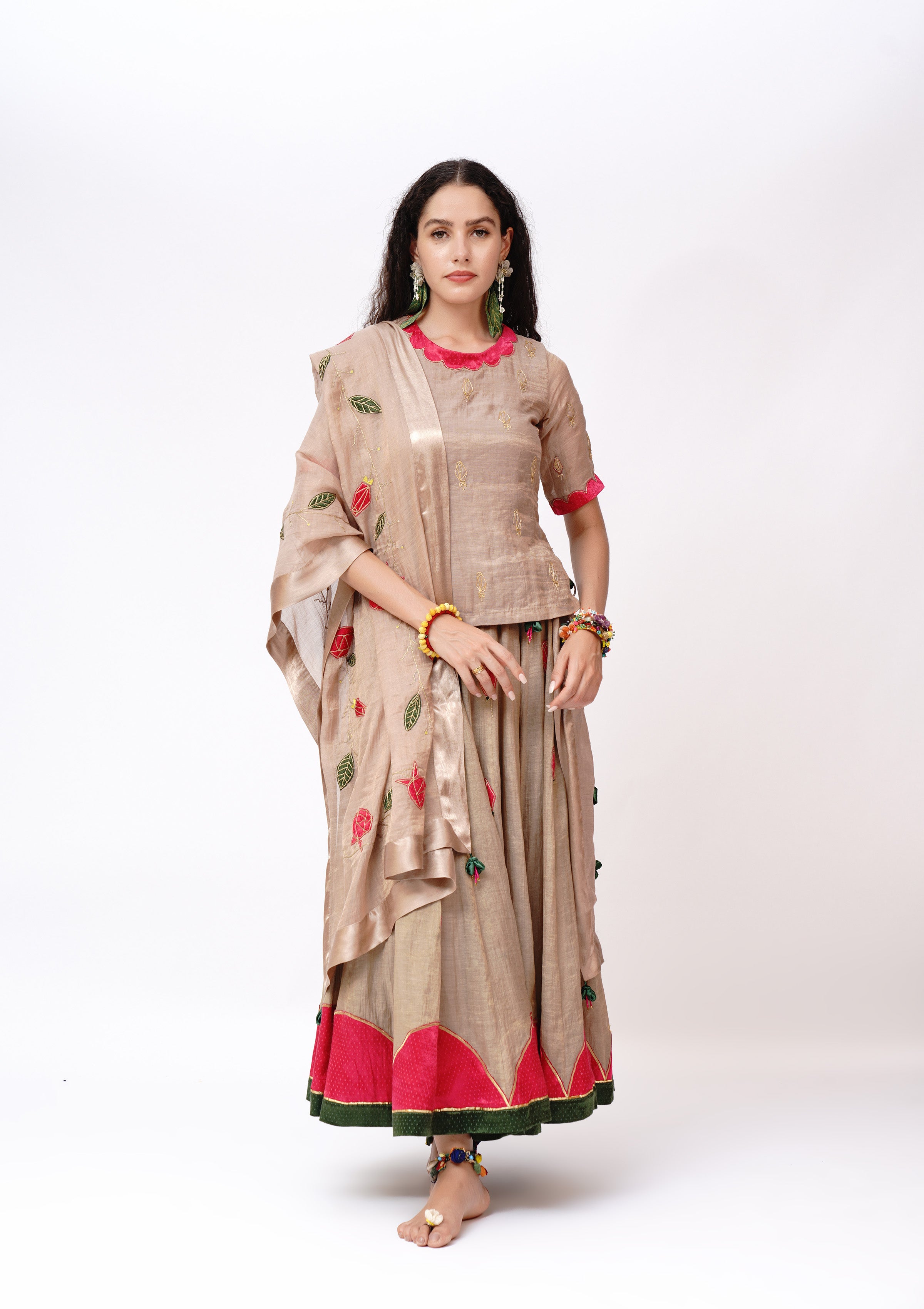 Chatori Ghagra, Choli & Dupatta Set