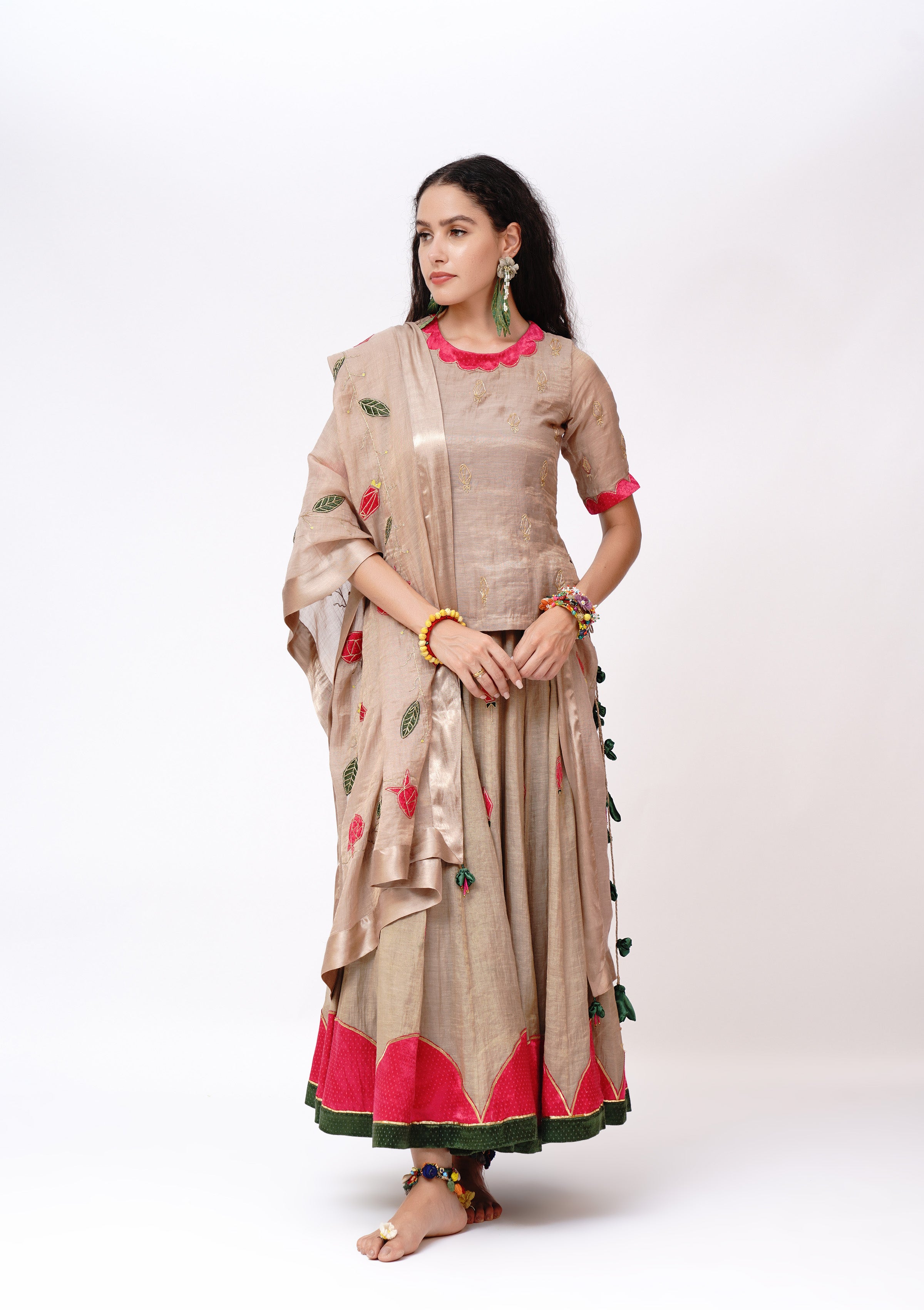 Chatori Ghagra, Choli & Dupatta Set