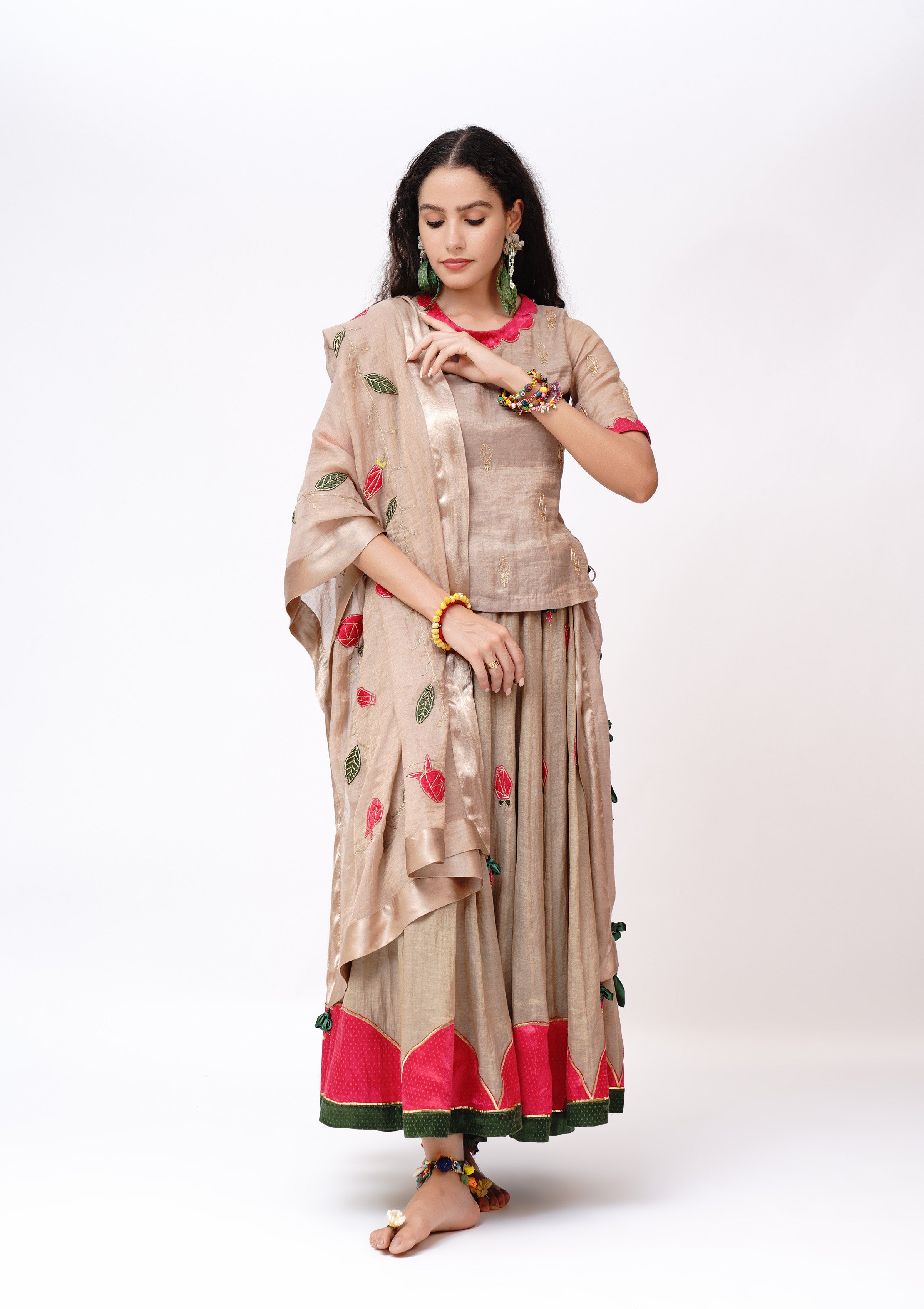 Chatori Ghagra, Choli & Dupatta Set