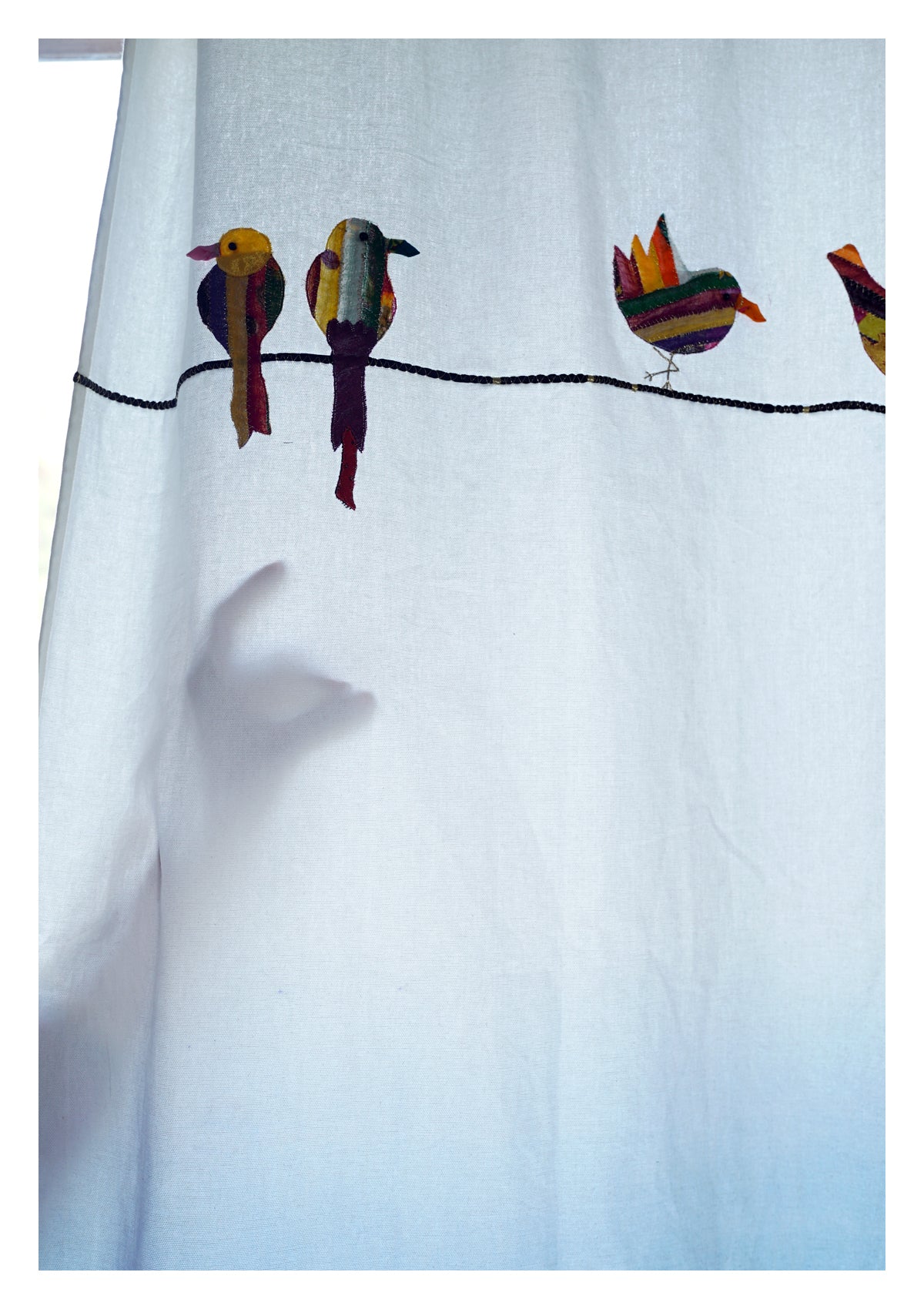 Pheasant Ombre Blue canvas Curtain