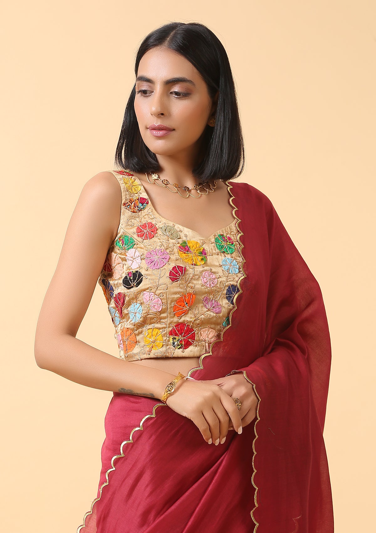 Pomelo Mashru Blouse