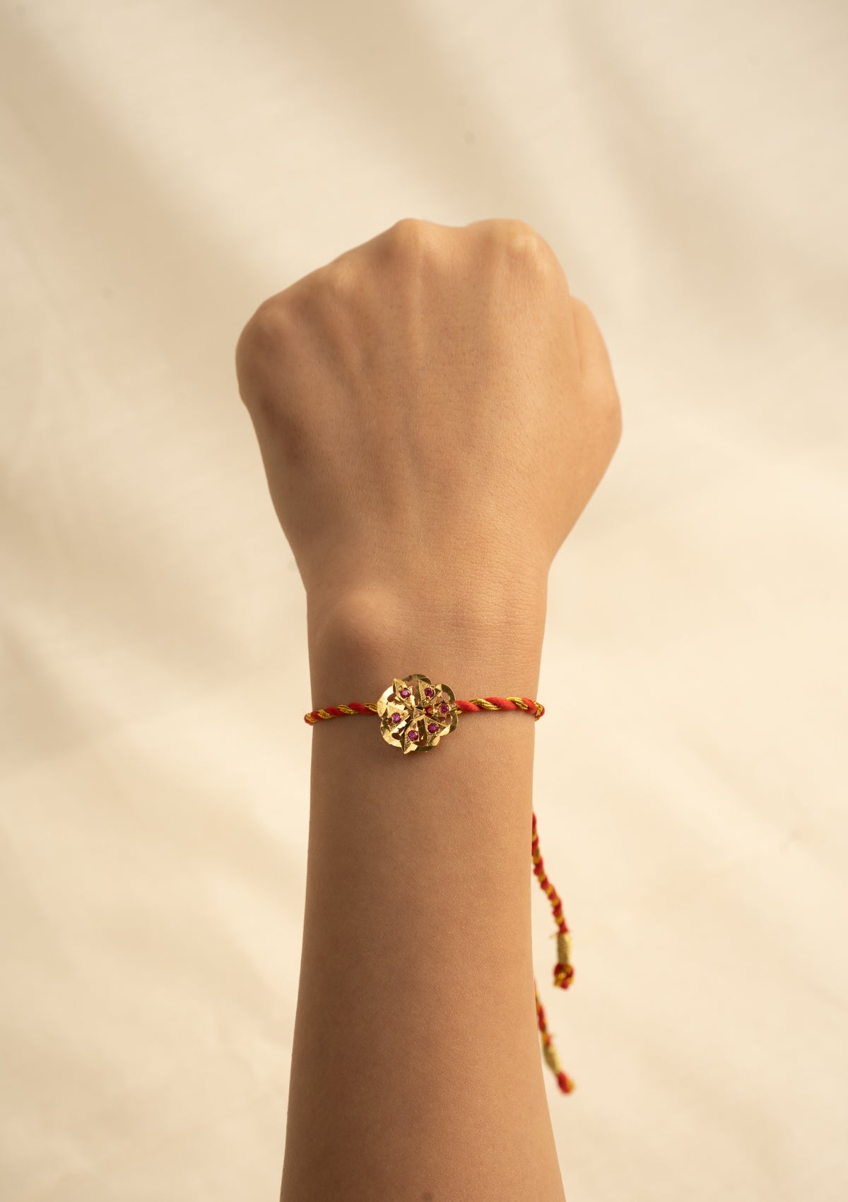 Raag Gold Tone Silver Rakhi