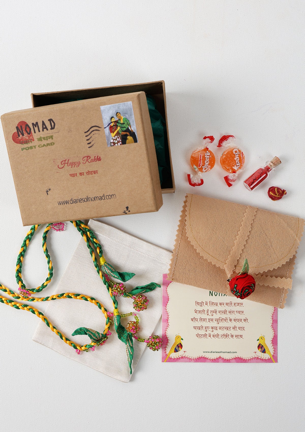 Lakshman Floral Rakhi & Lumba Set