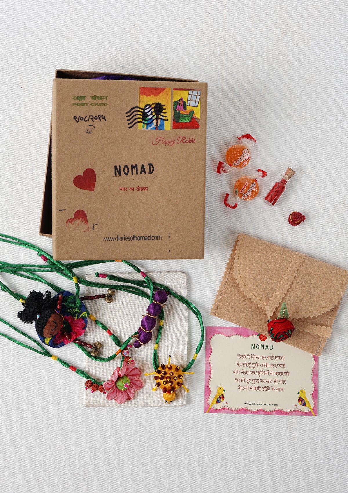 Mishti Textile Rakhi - Set of 4