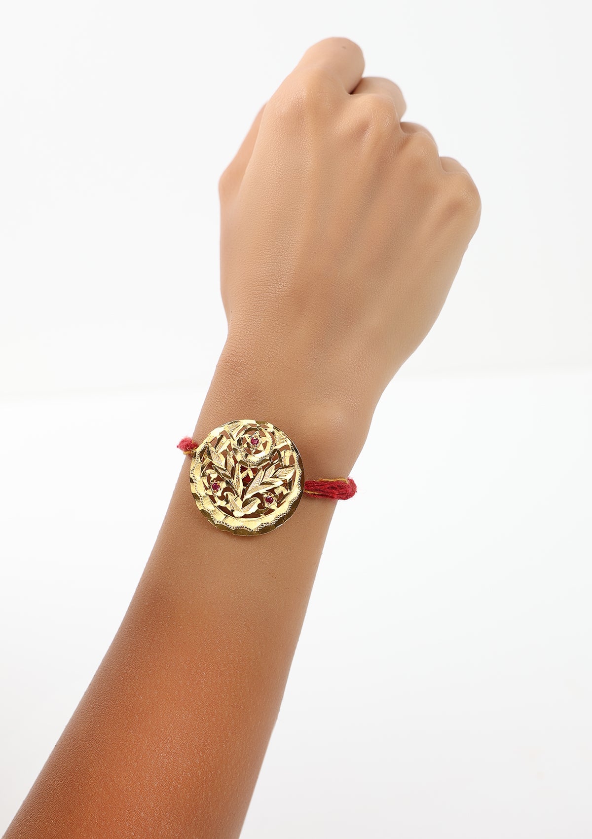 Juggy Gold Tone Silver Rakhi