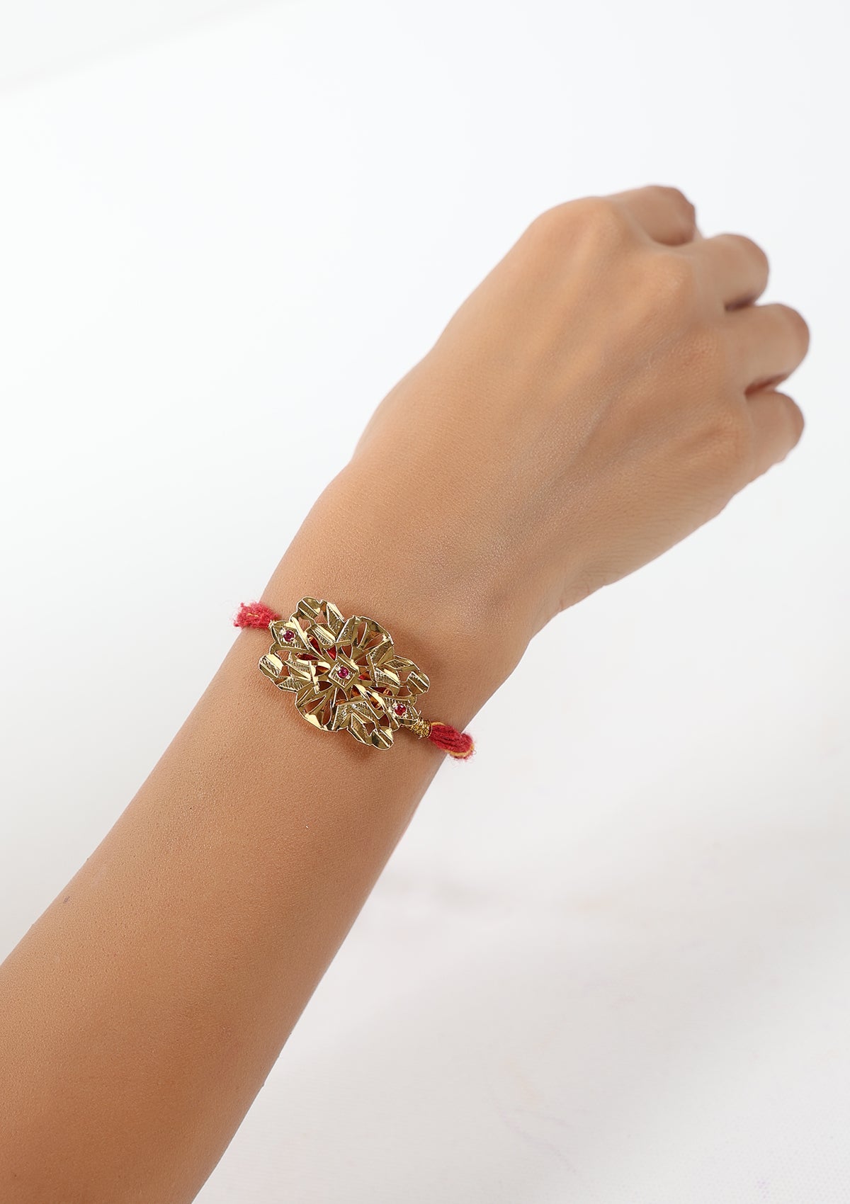 Lamboo Gold Tone Silver Rakhi