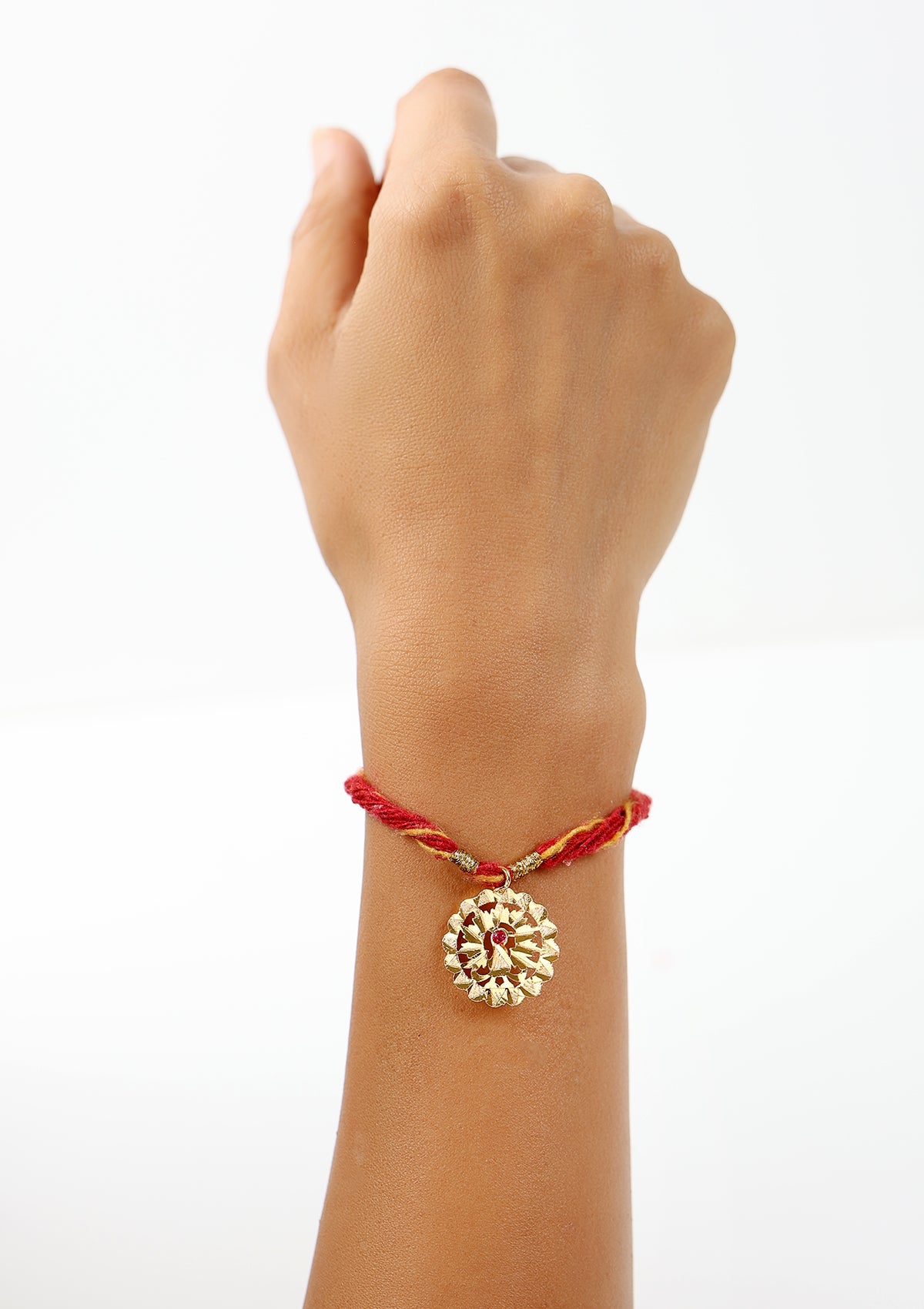 Pihu Gold Tone Silver Rakhi