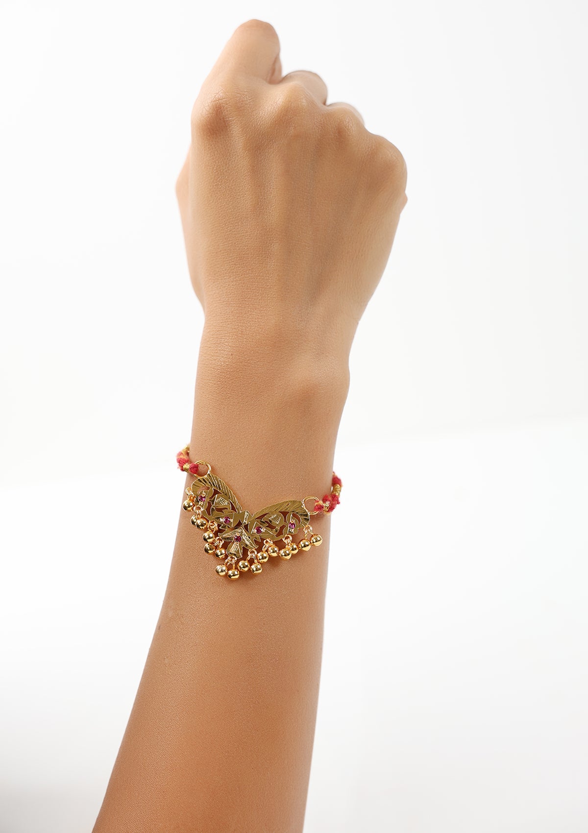 Titli Gold Tone Silver Rakhi