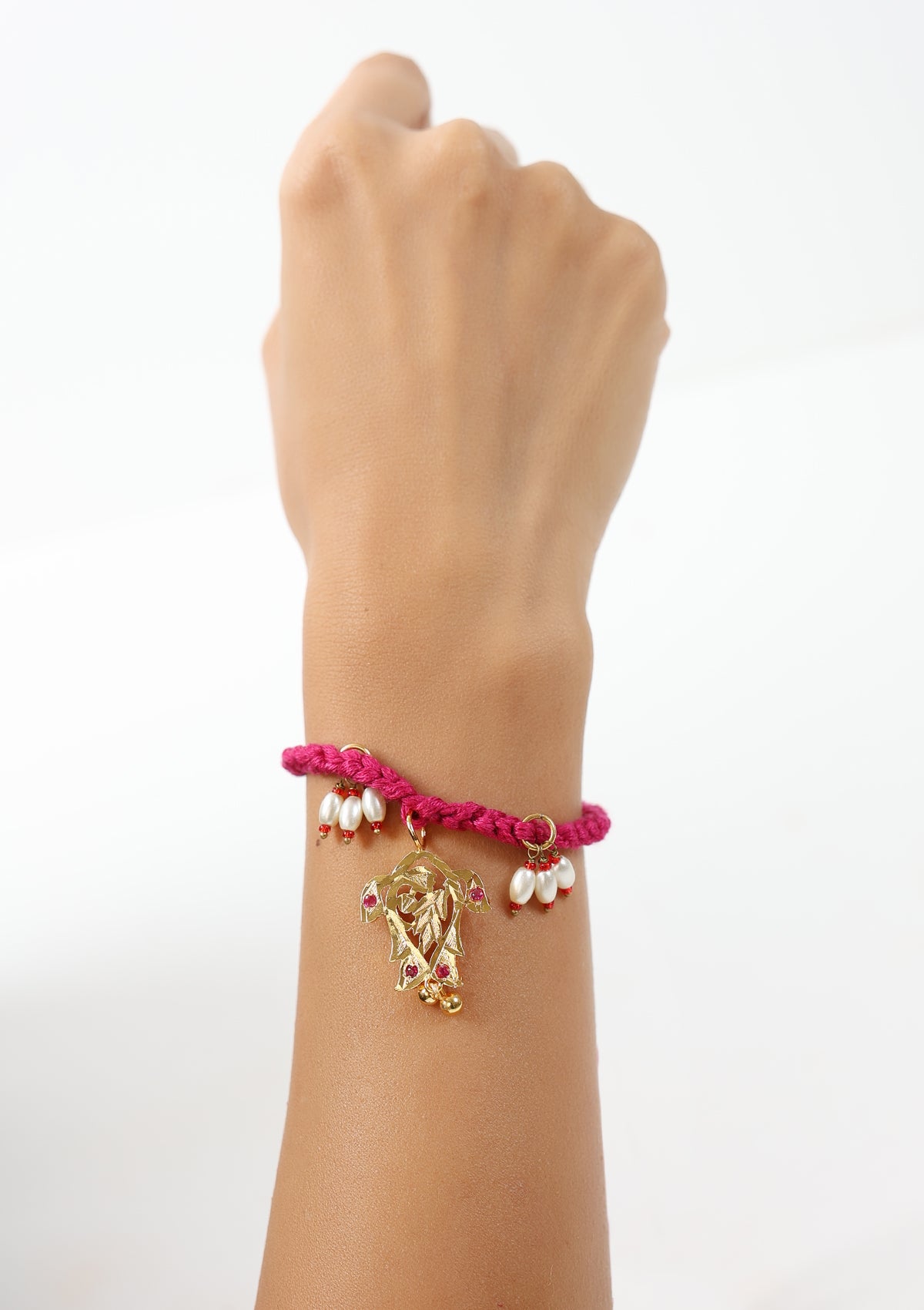 Kanhaiya Gold Tone Silver Rakhi