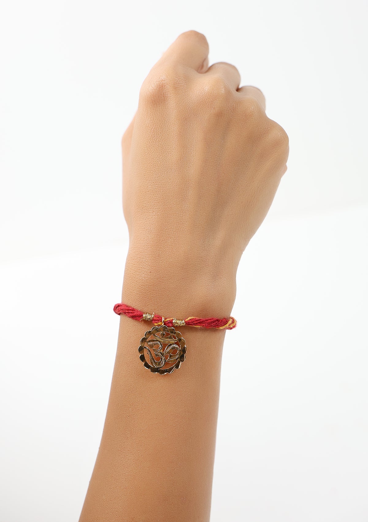 Shivu Gold Tone Silver Rakhi