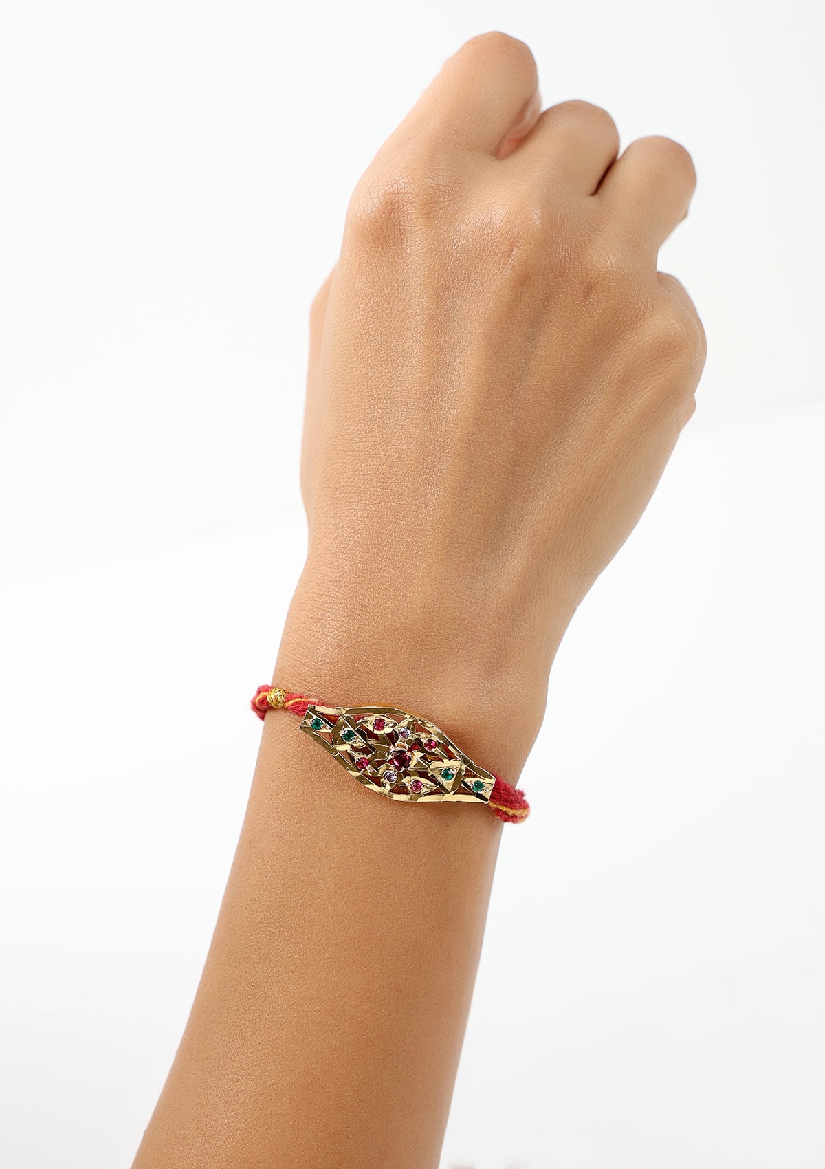 Bela Gold Tone Silver Rakhi