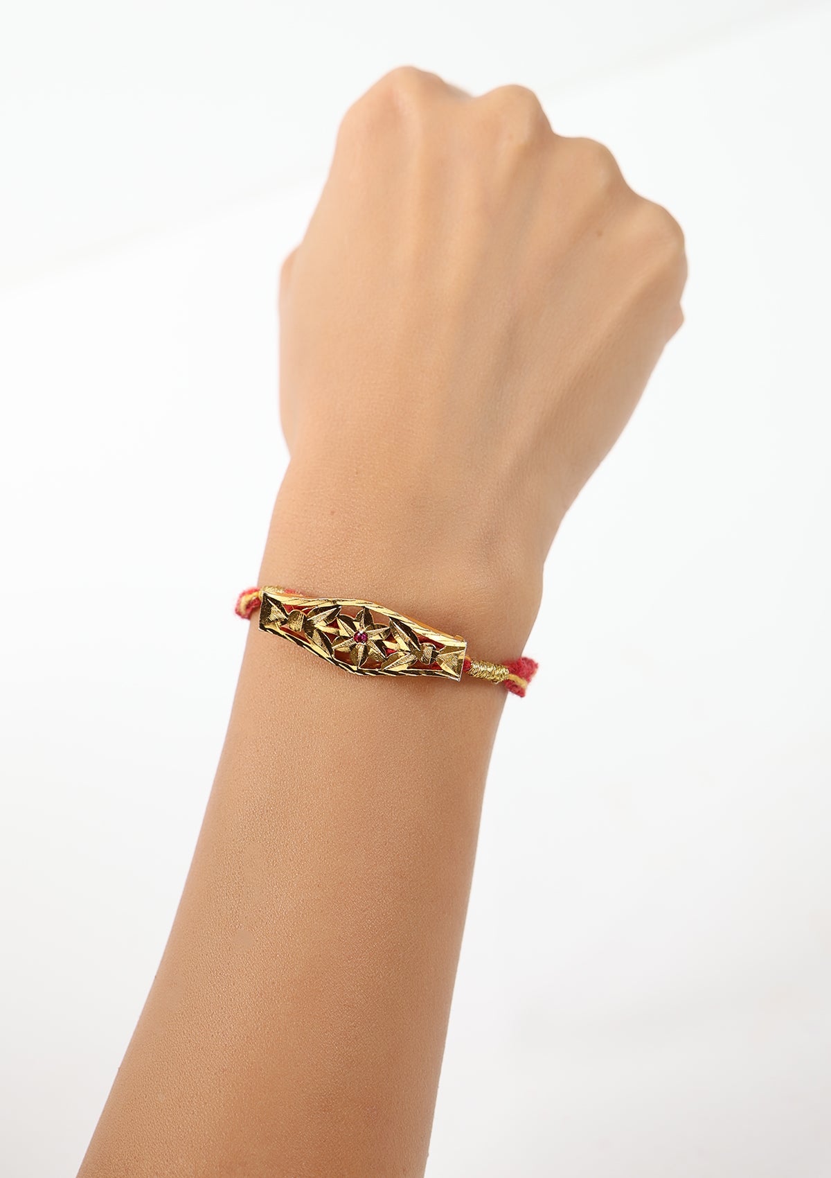 Gugglu Gold Tone Silver Rakhi