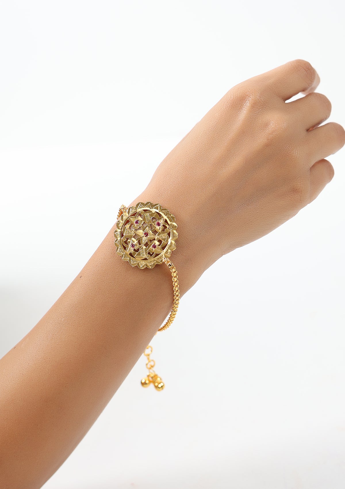 Chiku Gold Tone Silver Rakhi