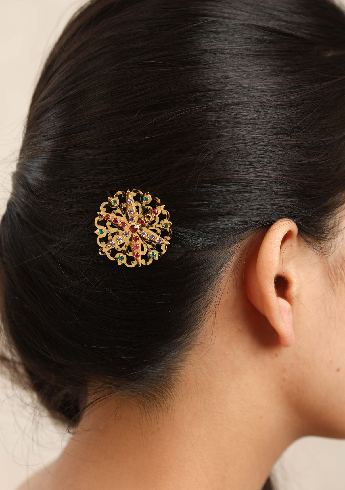 Devaj Gold Tone Silver Hair Pin