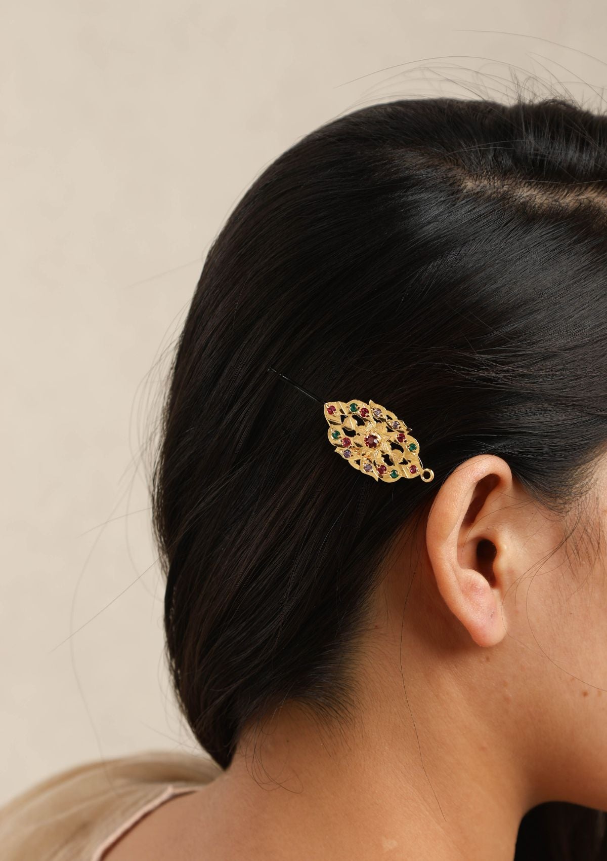 Hridey Gold Tone Silver Hair Pin