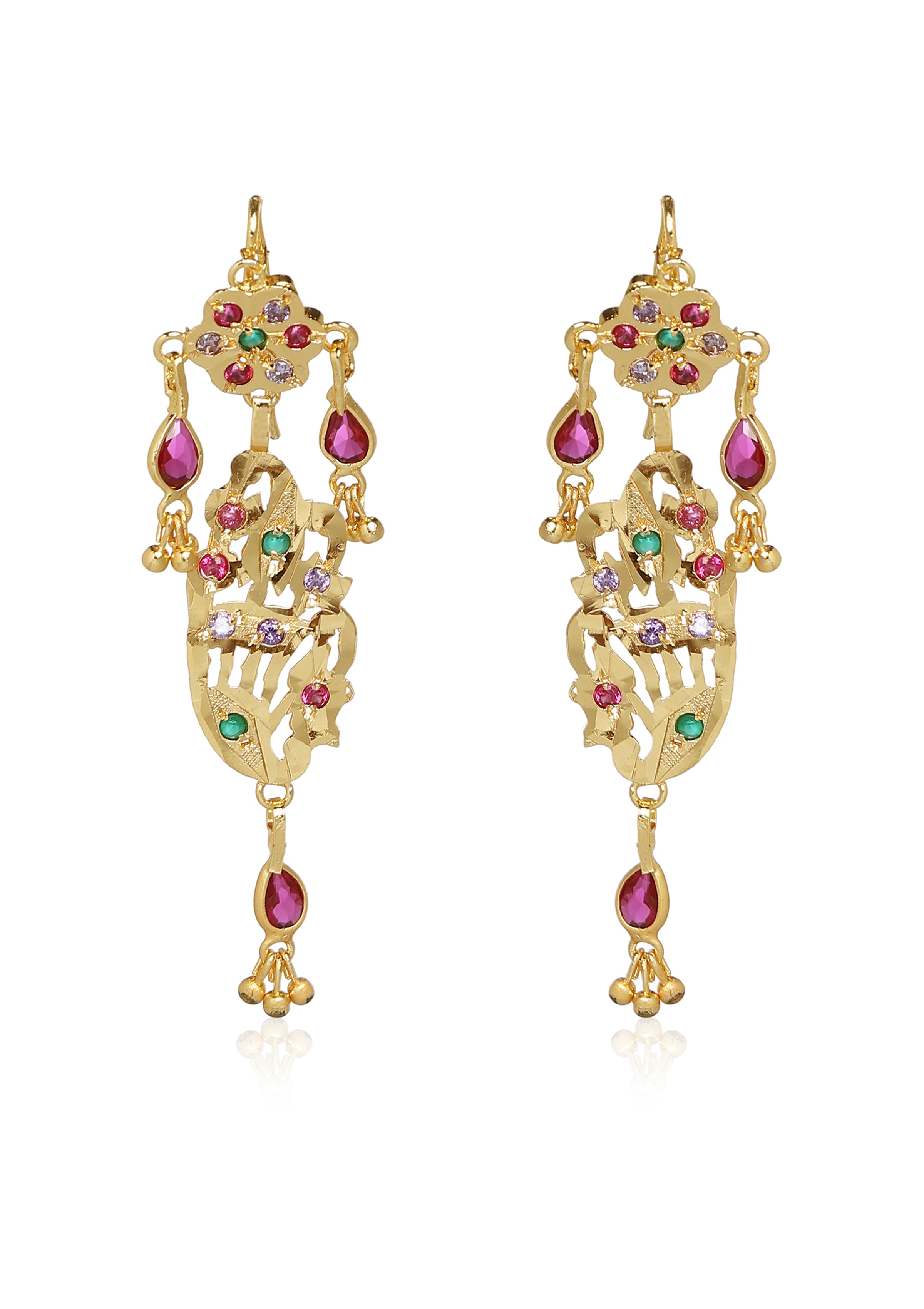 Ganga Gold Tone Silver Earrings