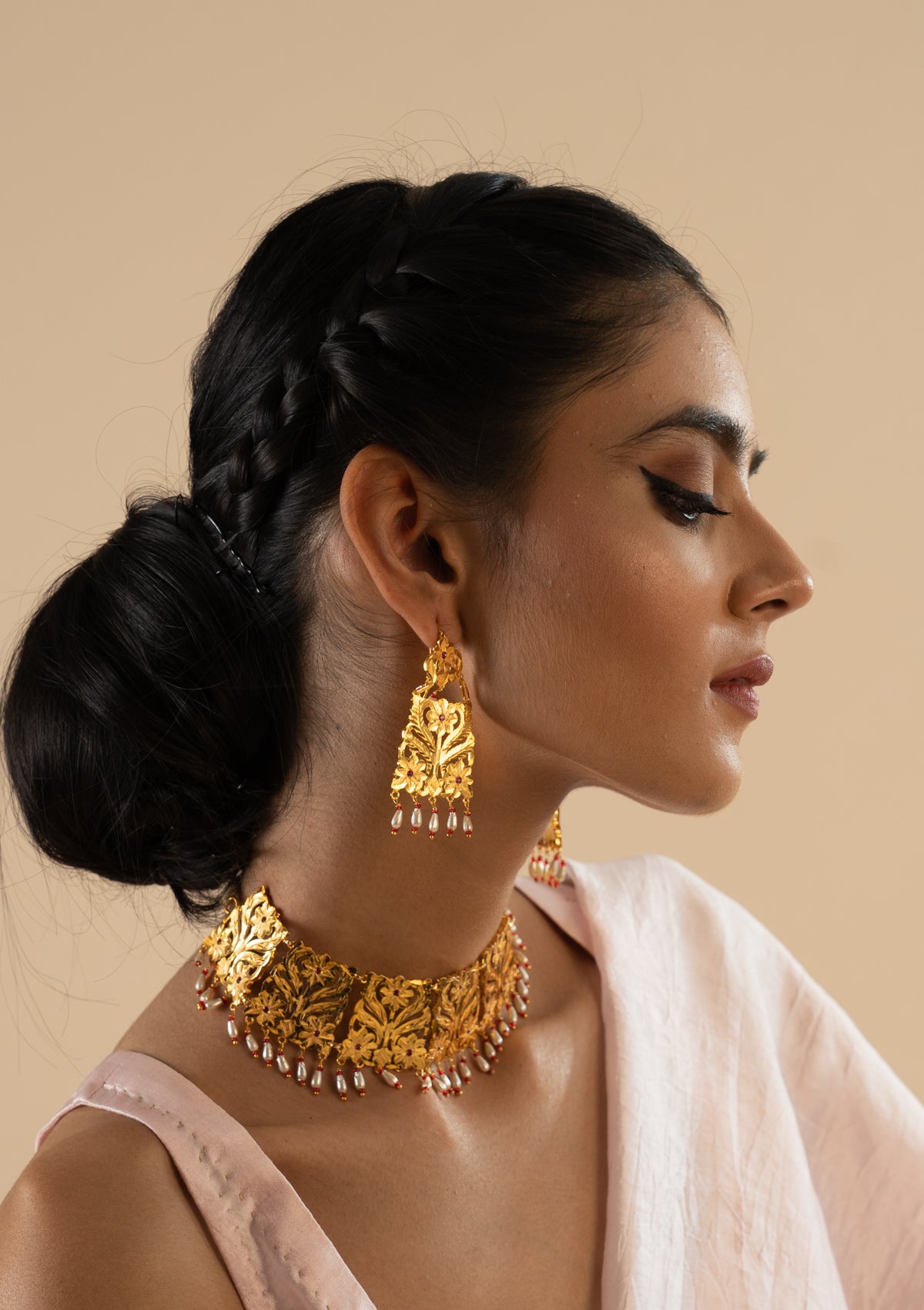 Sabeena Gold Tone Silver Earrings