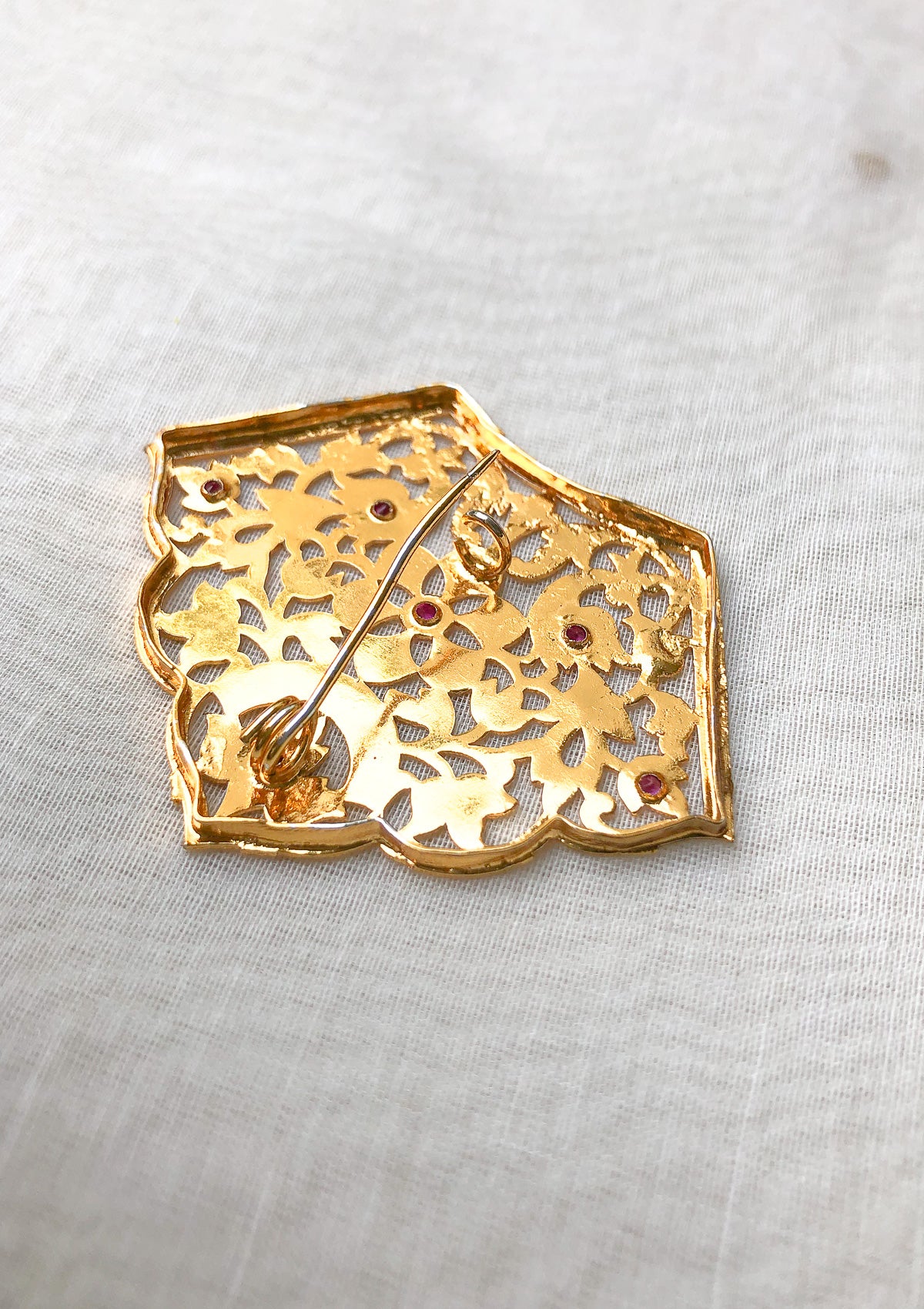 Sadhna Gold Tone Silver Brooch