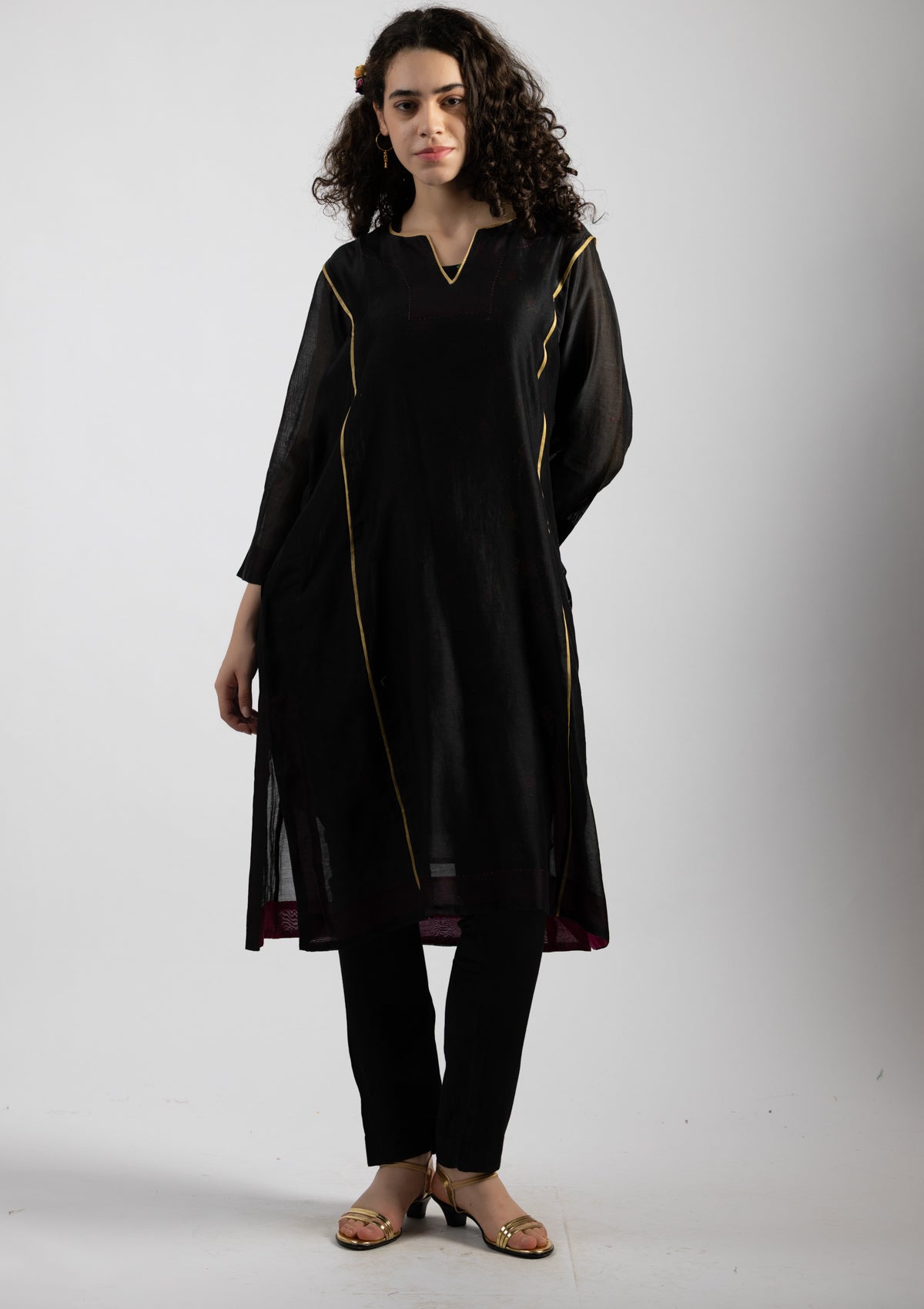 Shadow Chanderi Kurta - Size Extra Large