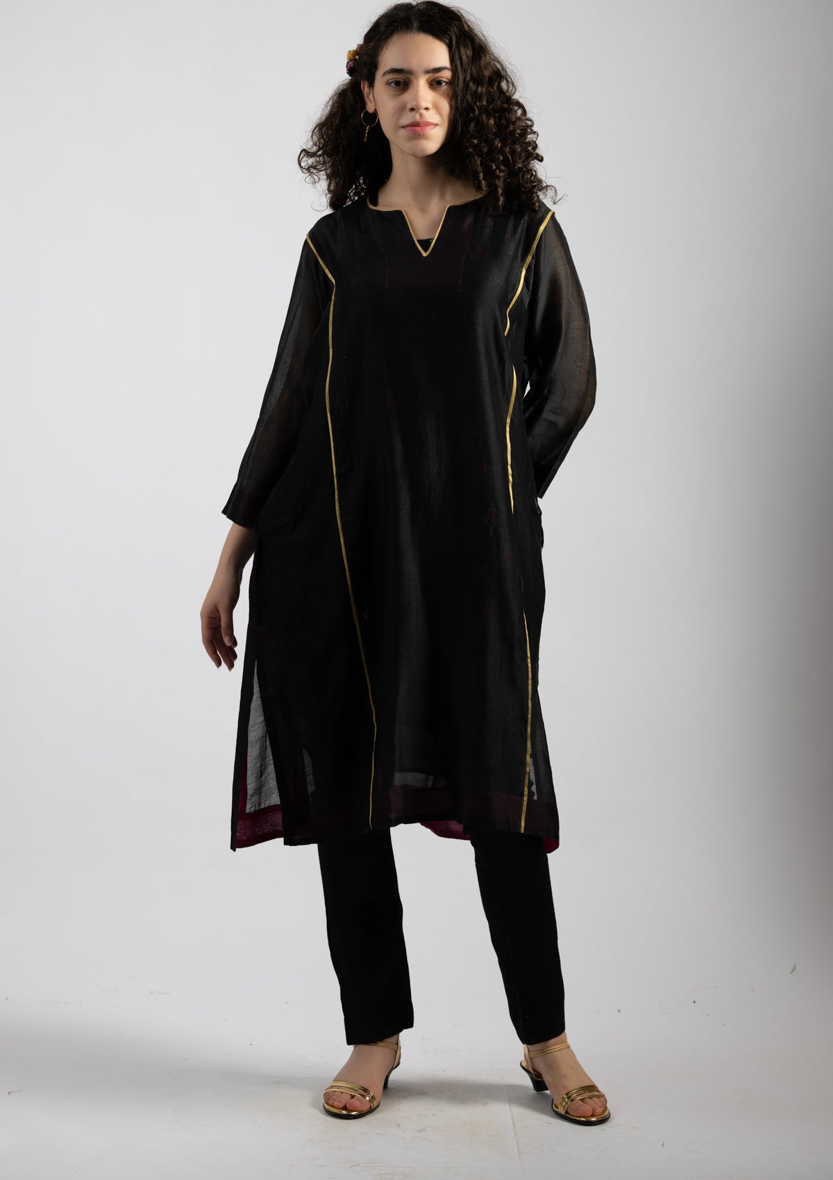 Shadow Chanderi Kurta - Size Extra Large