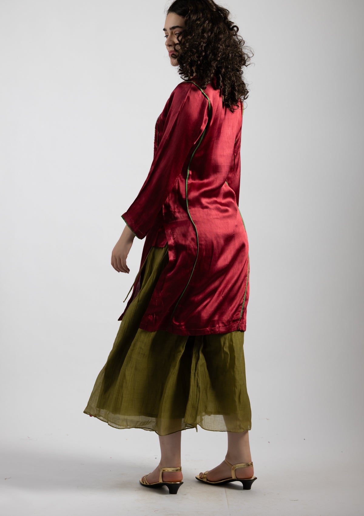 Colour Pop Mashru Kurta - Size Small