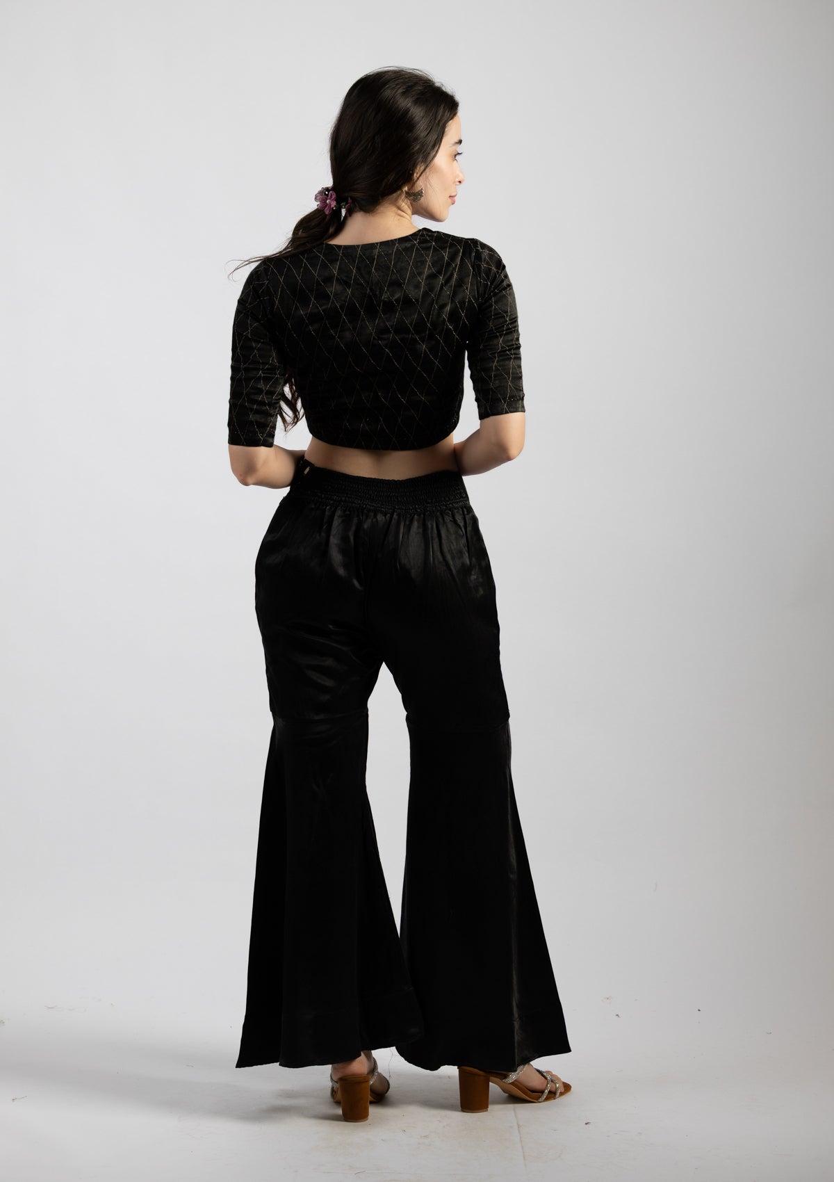 Noir Wide-Leg Mashru Pant - Size Extra Small