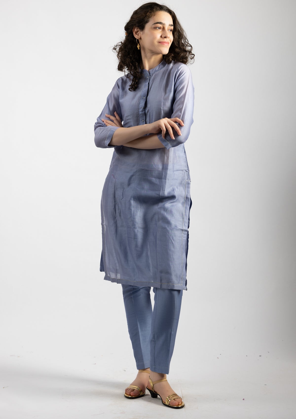 Zivio Chanderi Kurta Set - Size Small