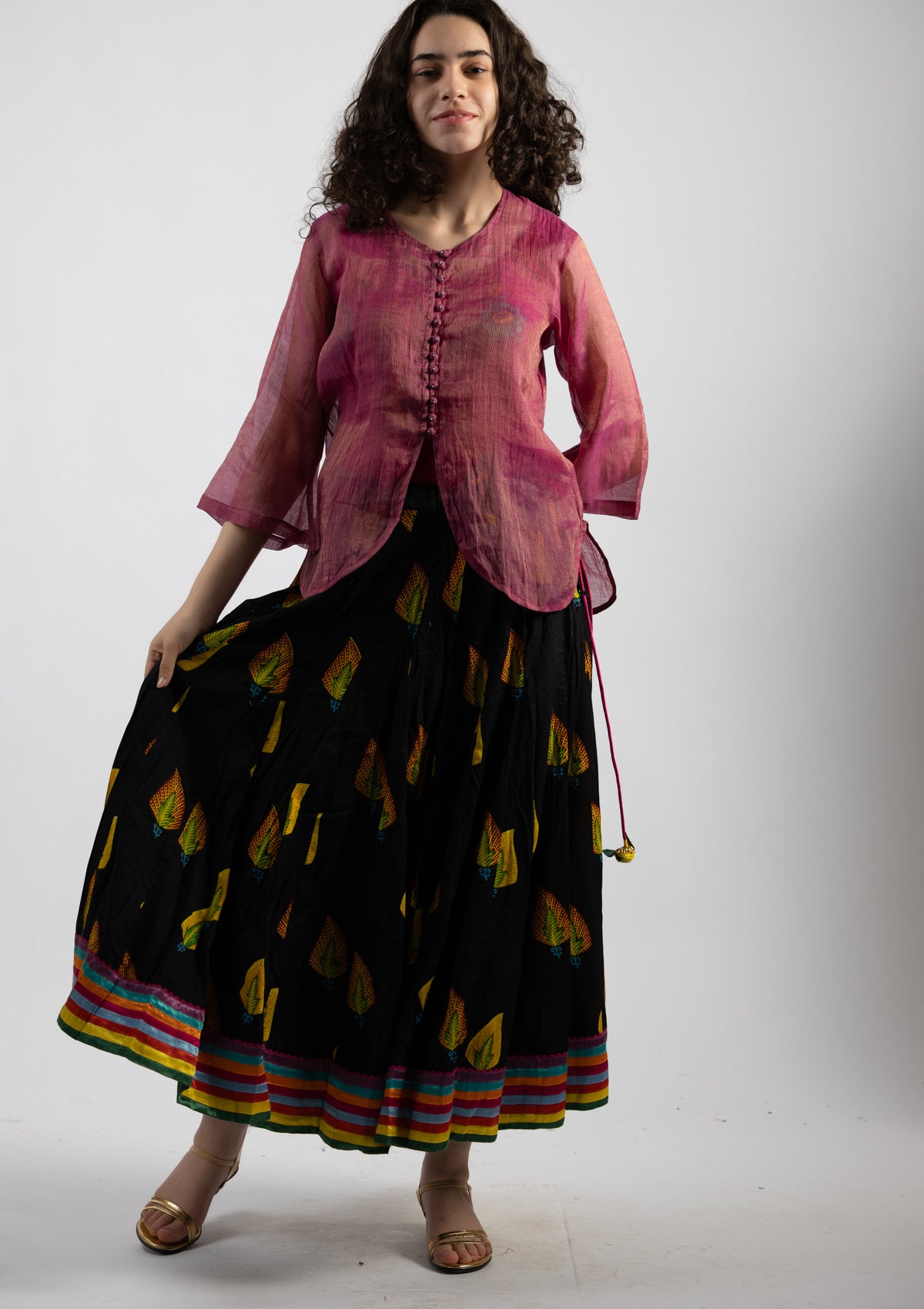 Sweet Blush Chanderi Tissue Top - Size Large