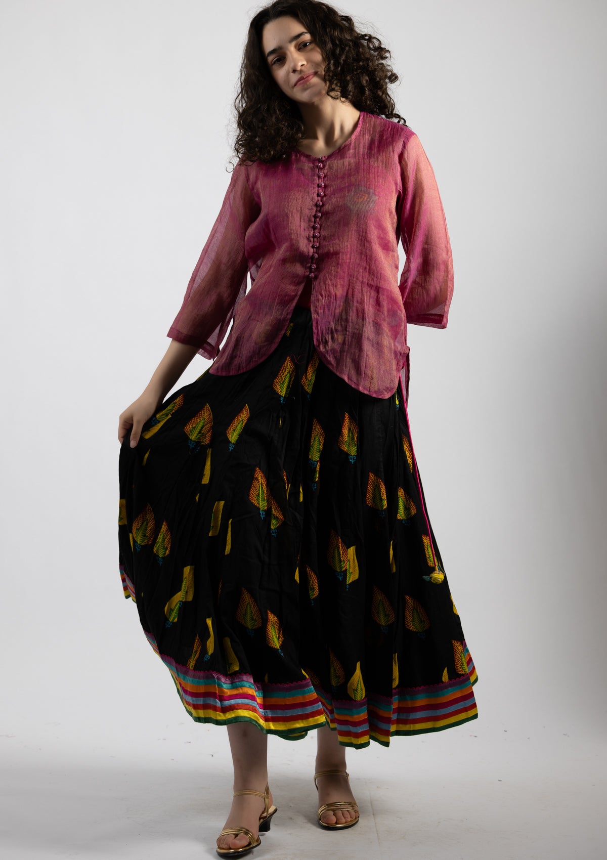 Sweet Blush Chanderi Tissue Top - Size Large