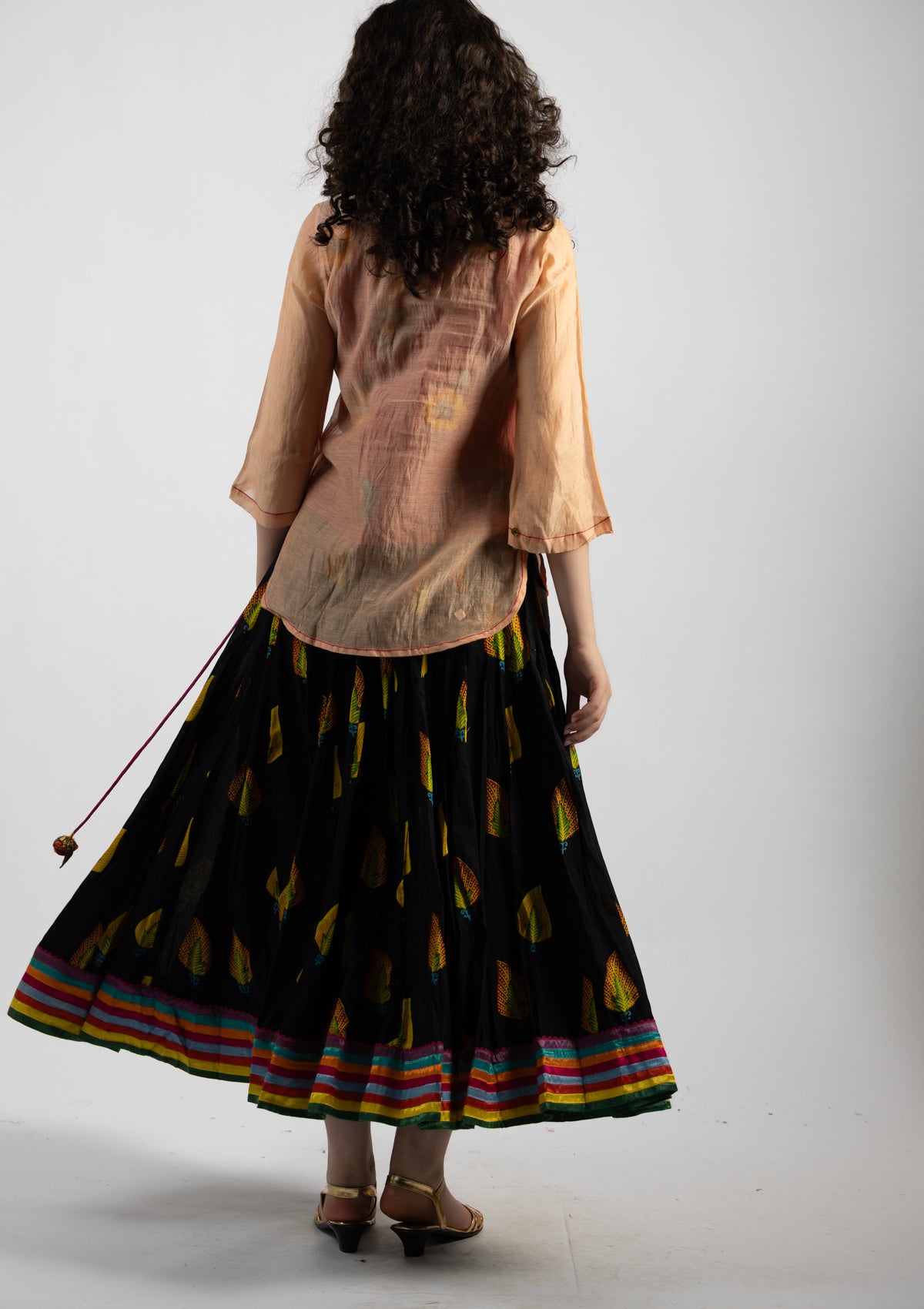 Peace Blush Chanderi Top - Size Small