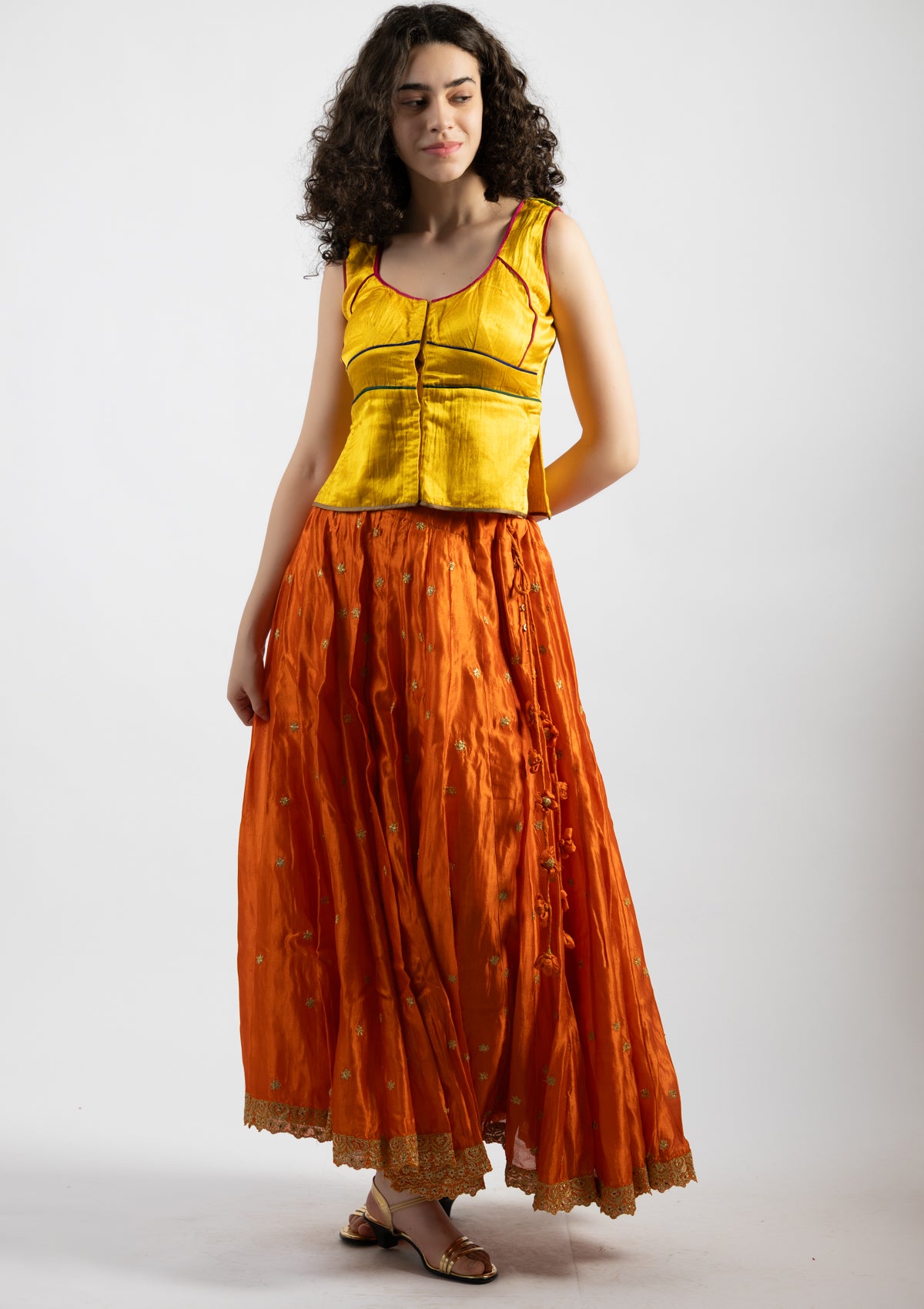 Radiant Yellow Mashru Top - Size Small