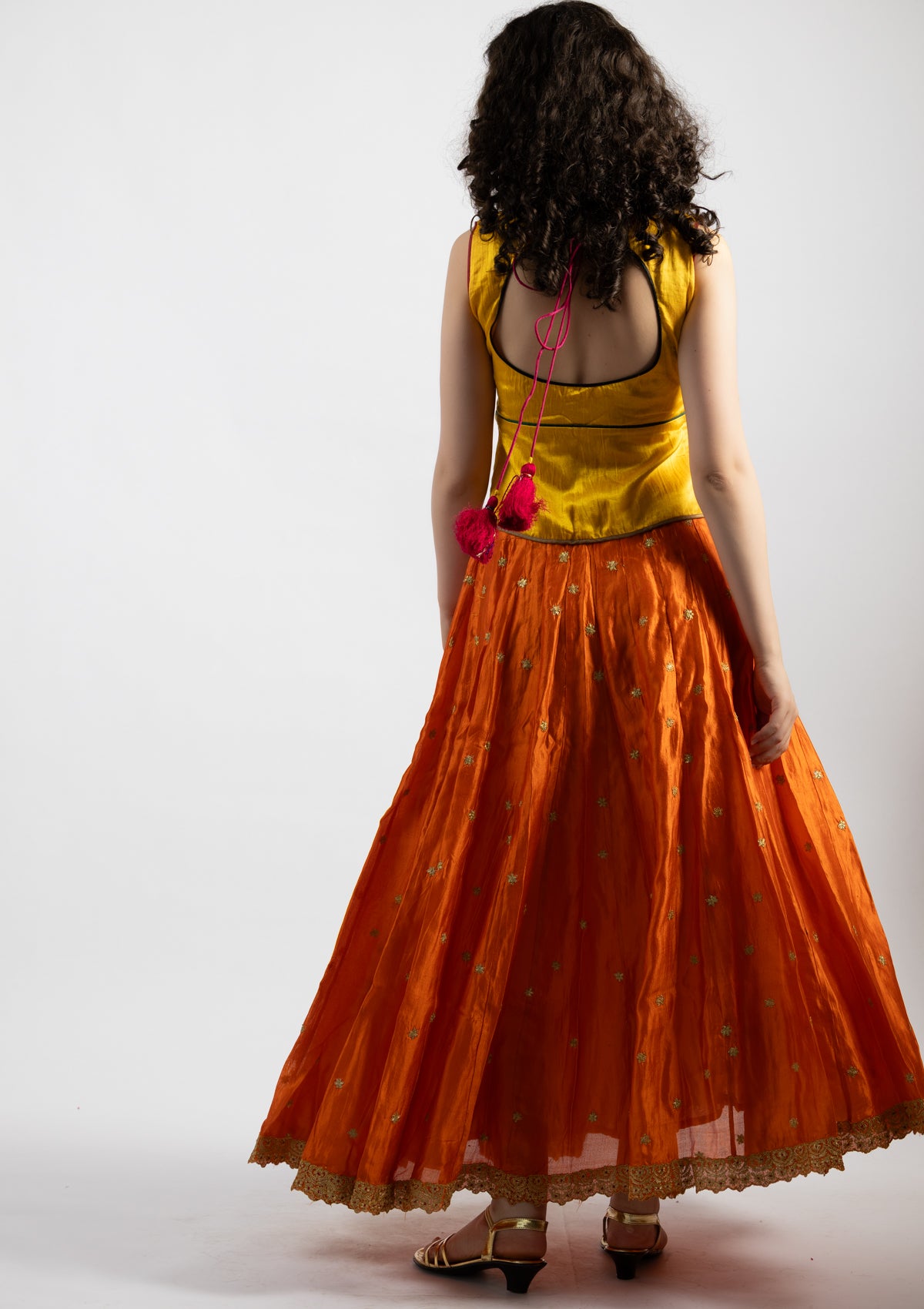 Radiant Yellow Mashru Top - Size Small