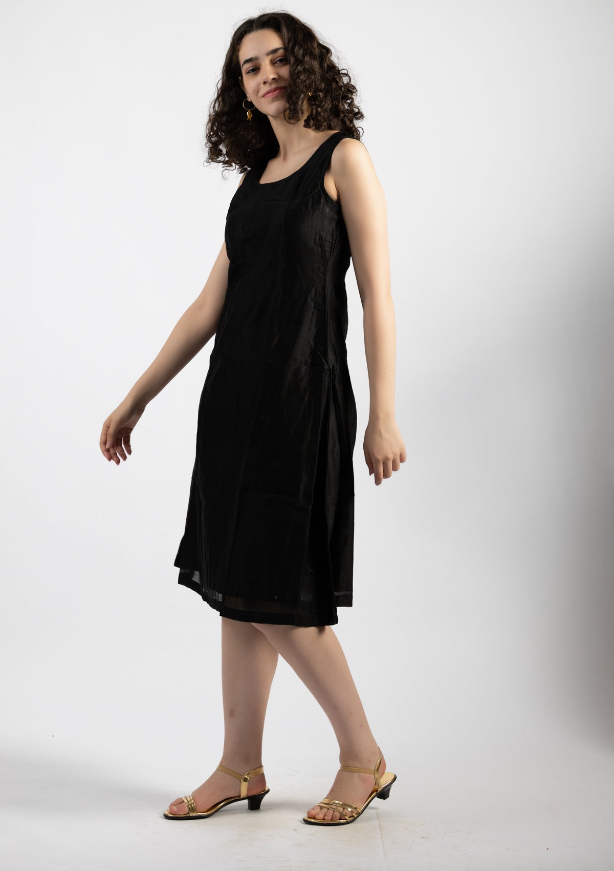 Midnight Spark Chanderi Dress - Size Extra Large
