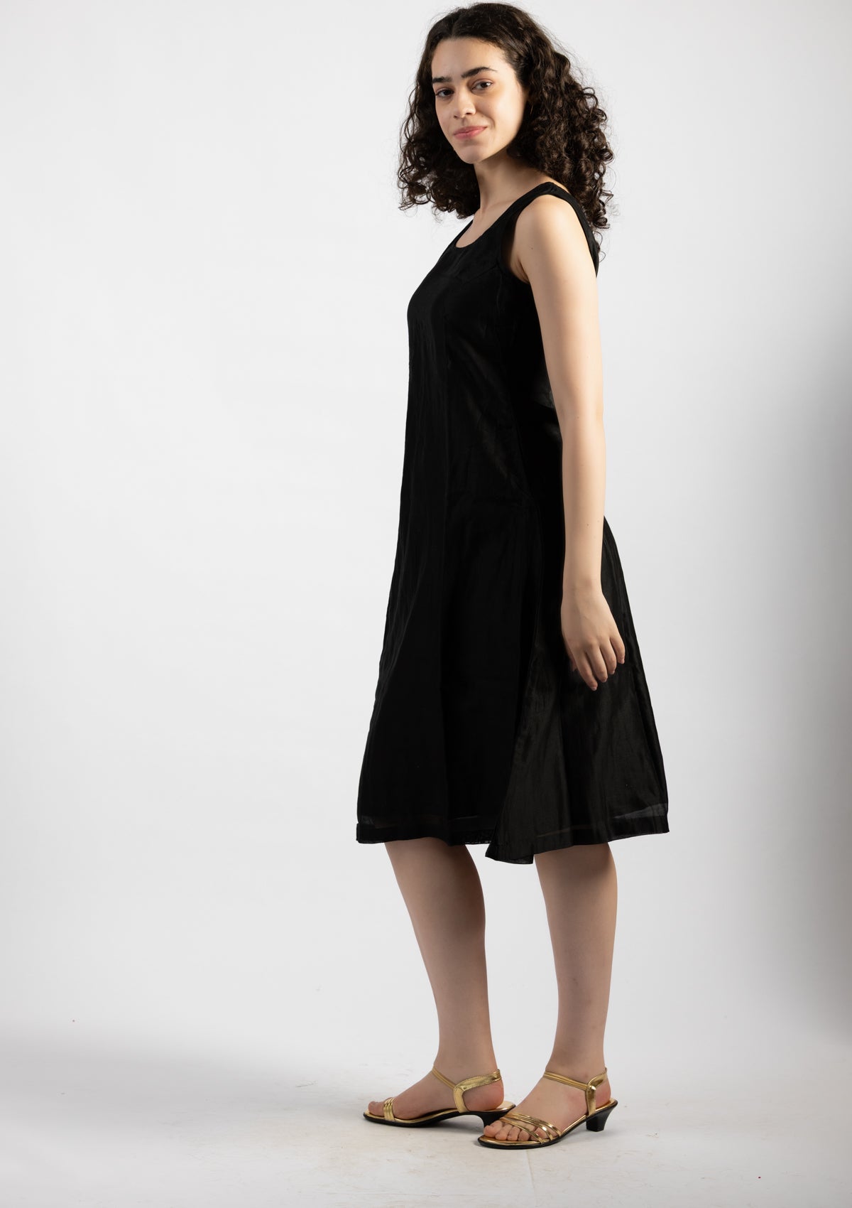 Midnight Spark Chanderi Dress - Size Extra Large