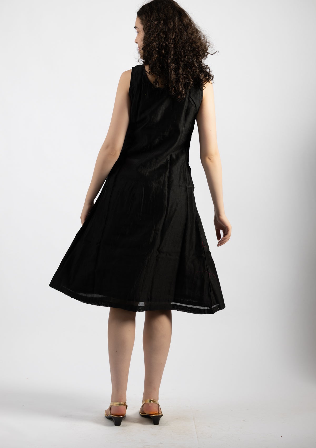 Midnight Spark Chanderi Dress - Size Extra Large