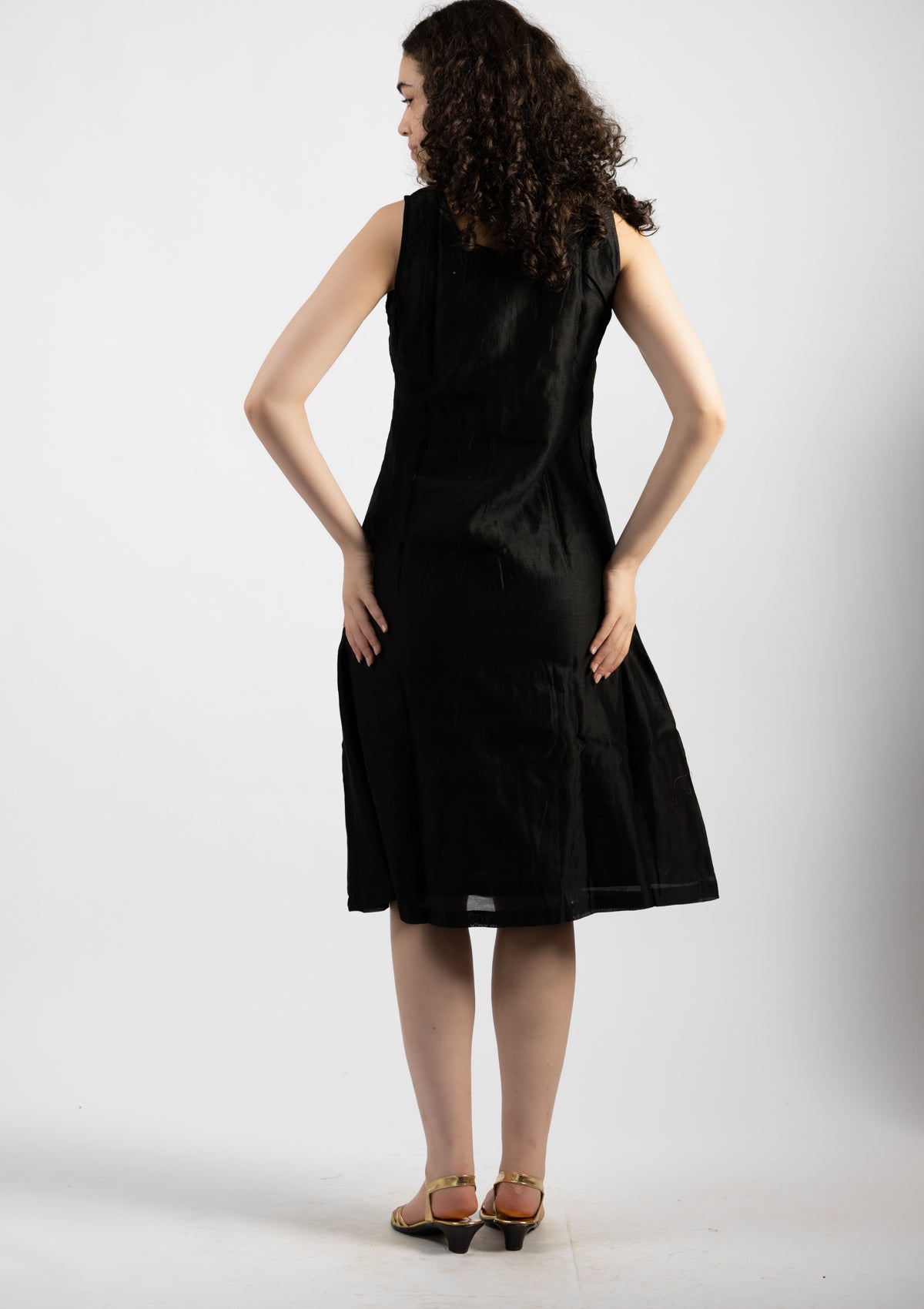 Midnight Spark Chanderi Dress - Size Extra Large