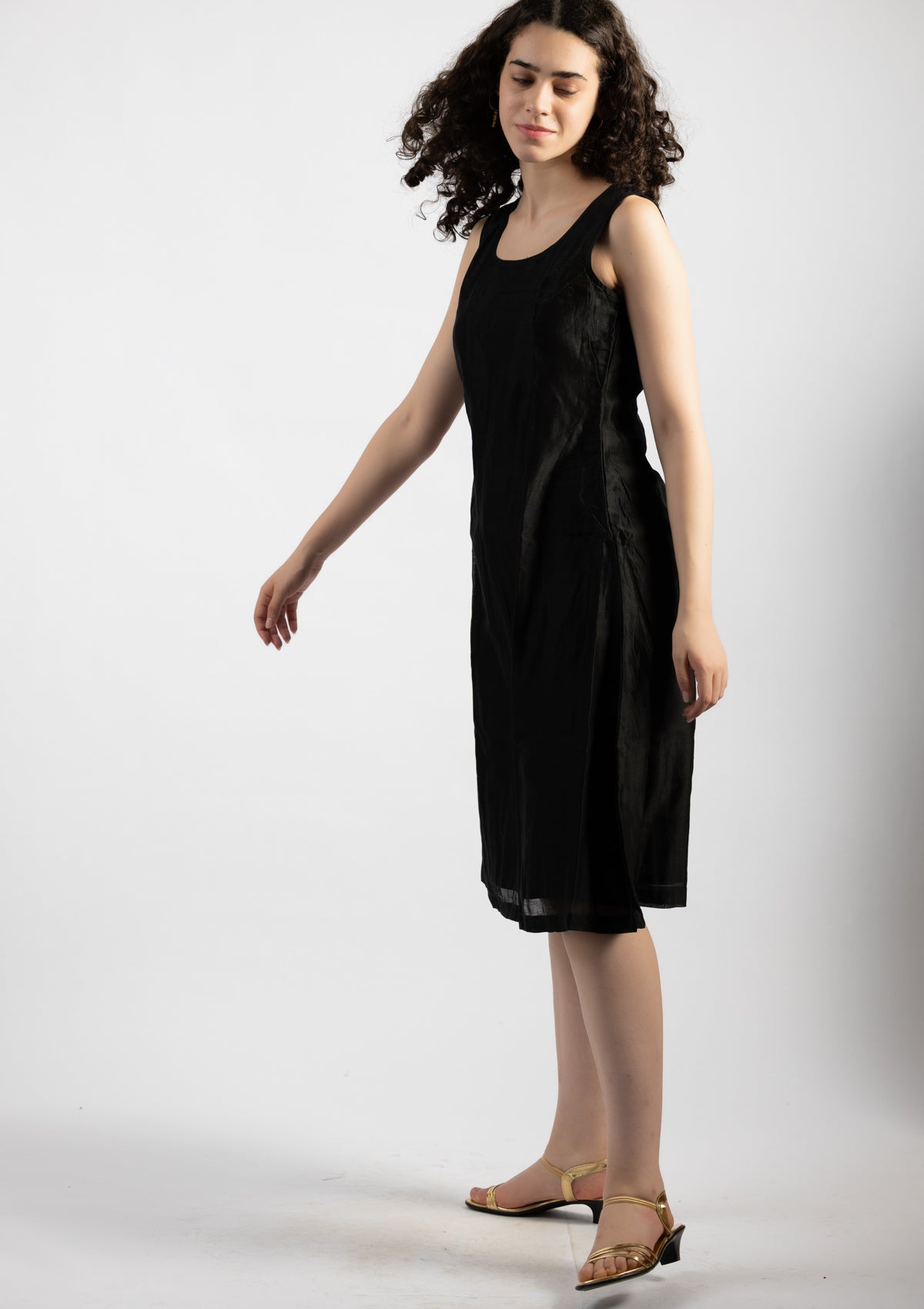 Midnight Spark Chanderi Dress - Size Extra Large