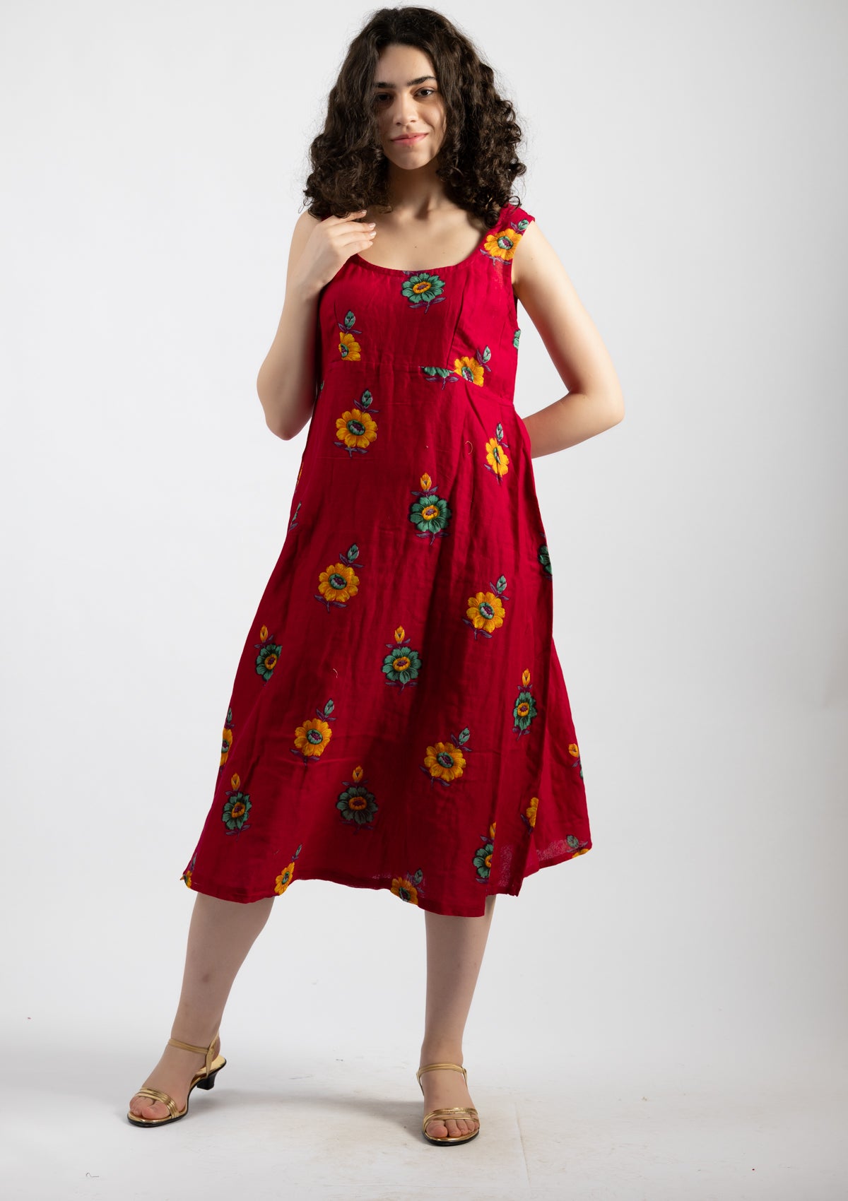 Ember Printed Cotton Dress - Size Extra Large