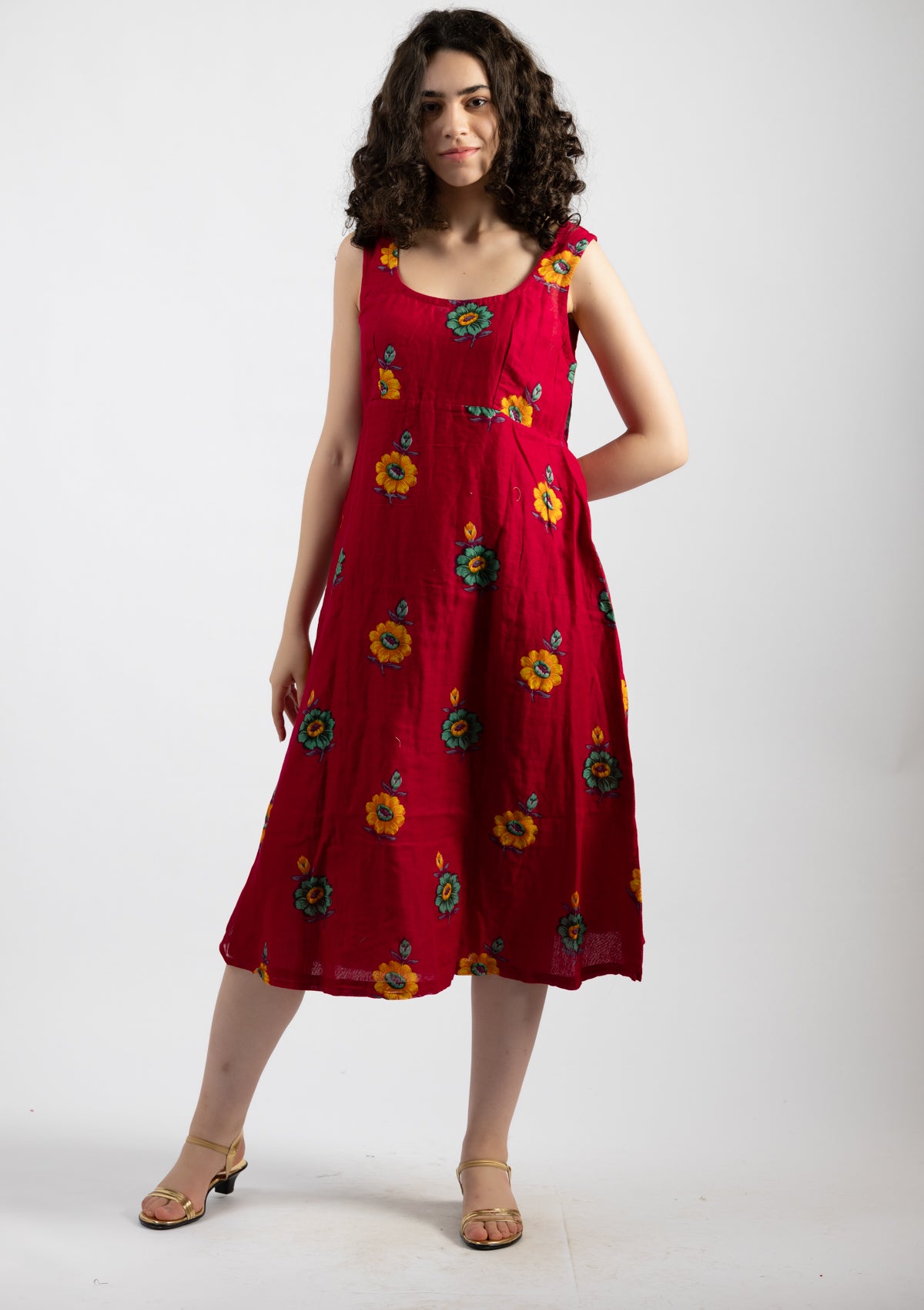 Ember Printed Cotton Dress - Size Extra Large