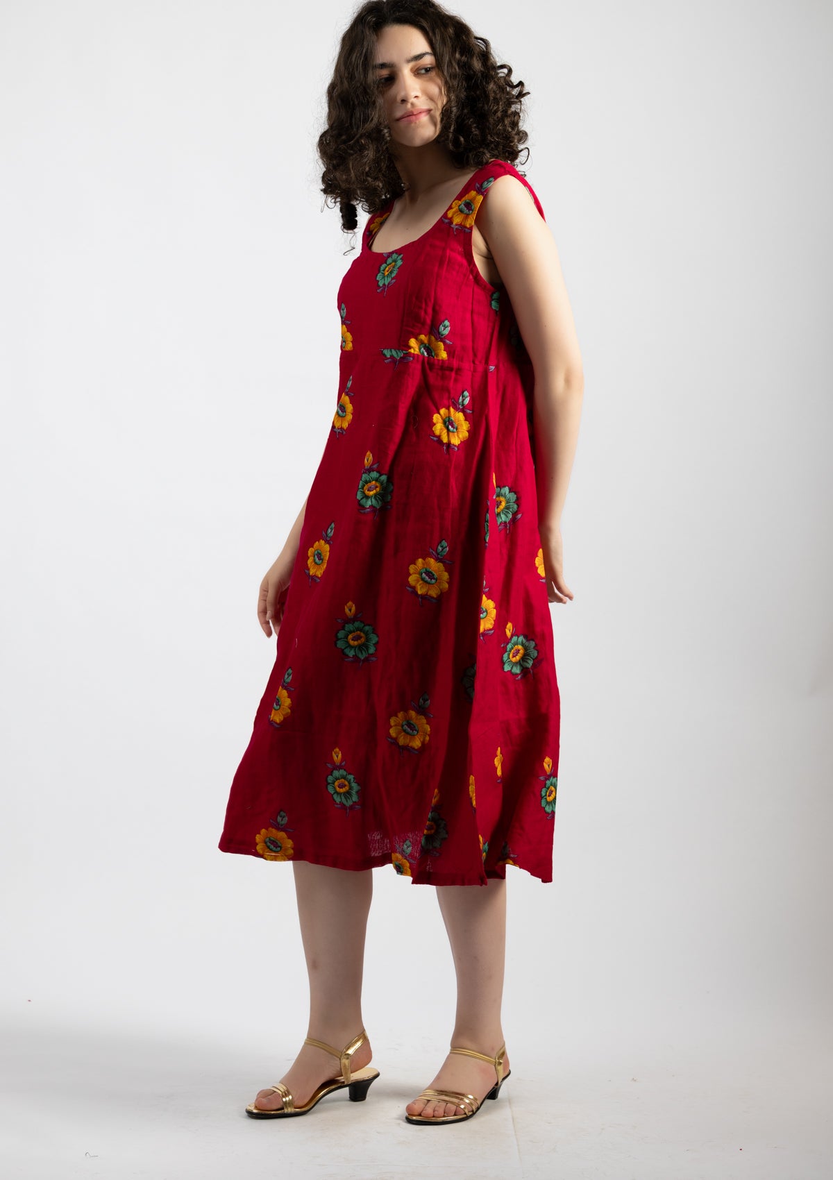 Ember Printed Cotton Dress - Size Extra Large