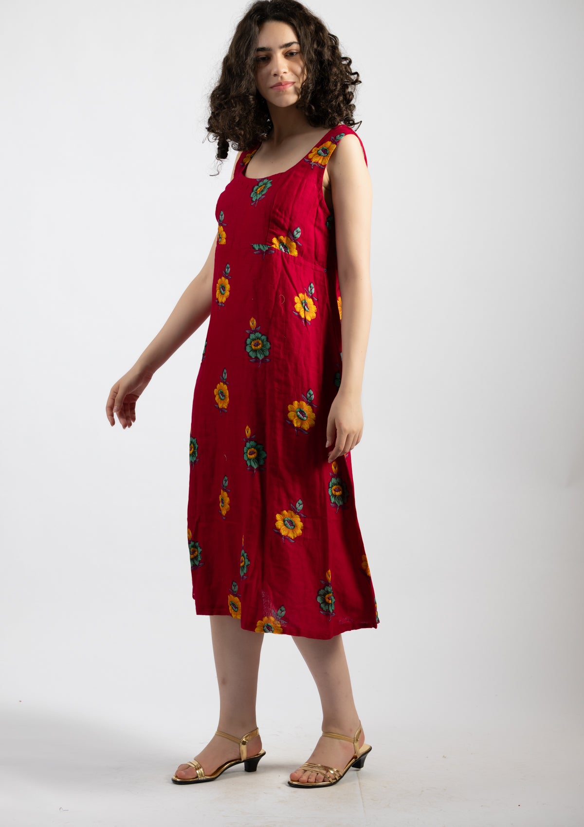 Ember Printed Cotton Dress - Size Extra Large