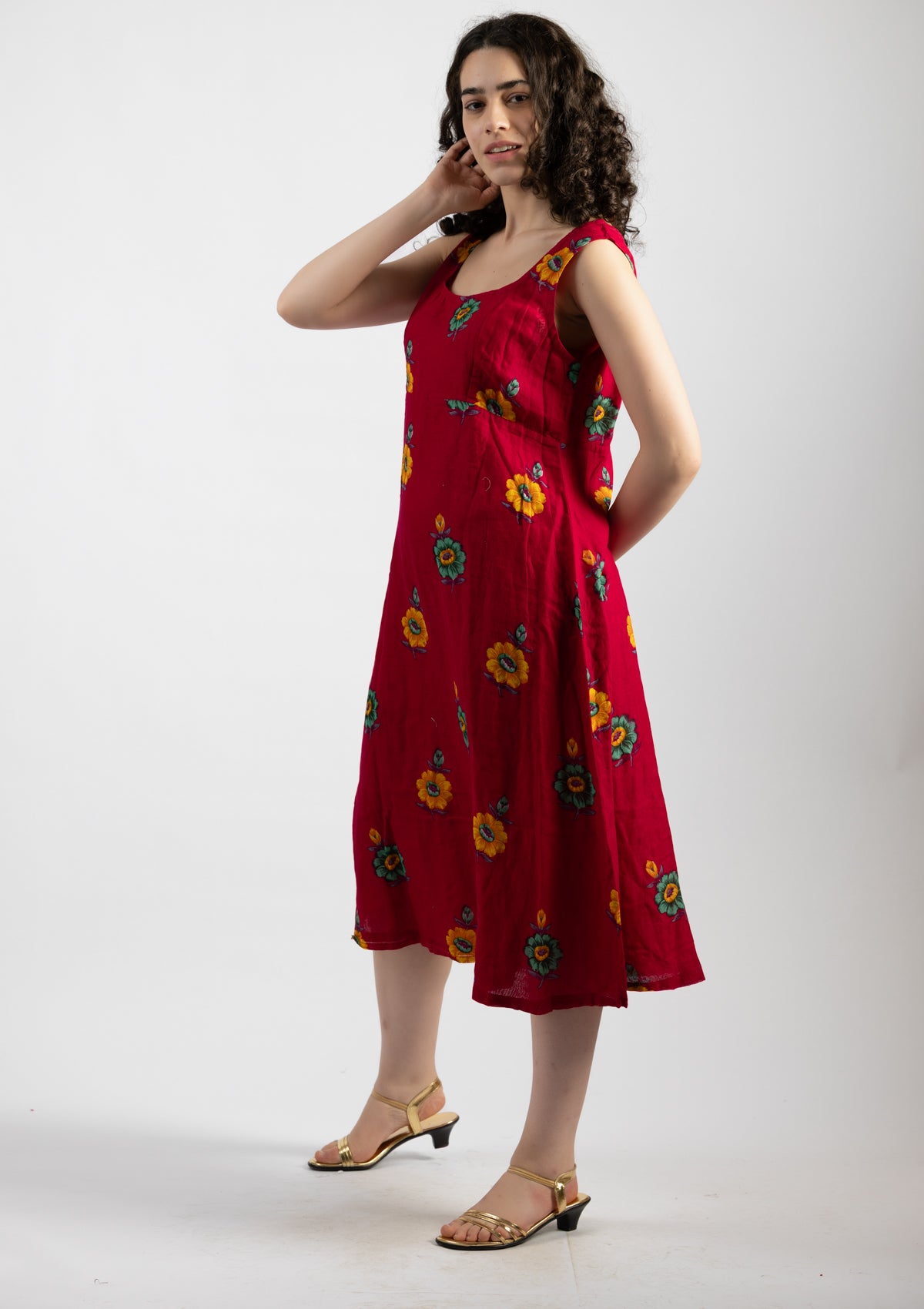 Ember Printed Cotton Dress - Size Extra Large