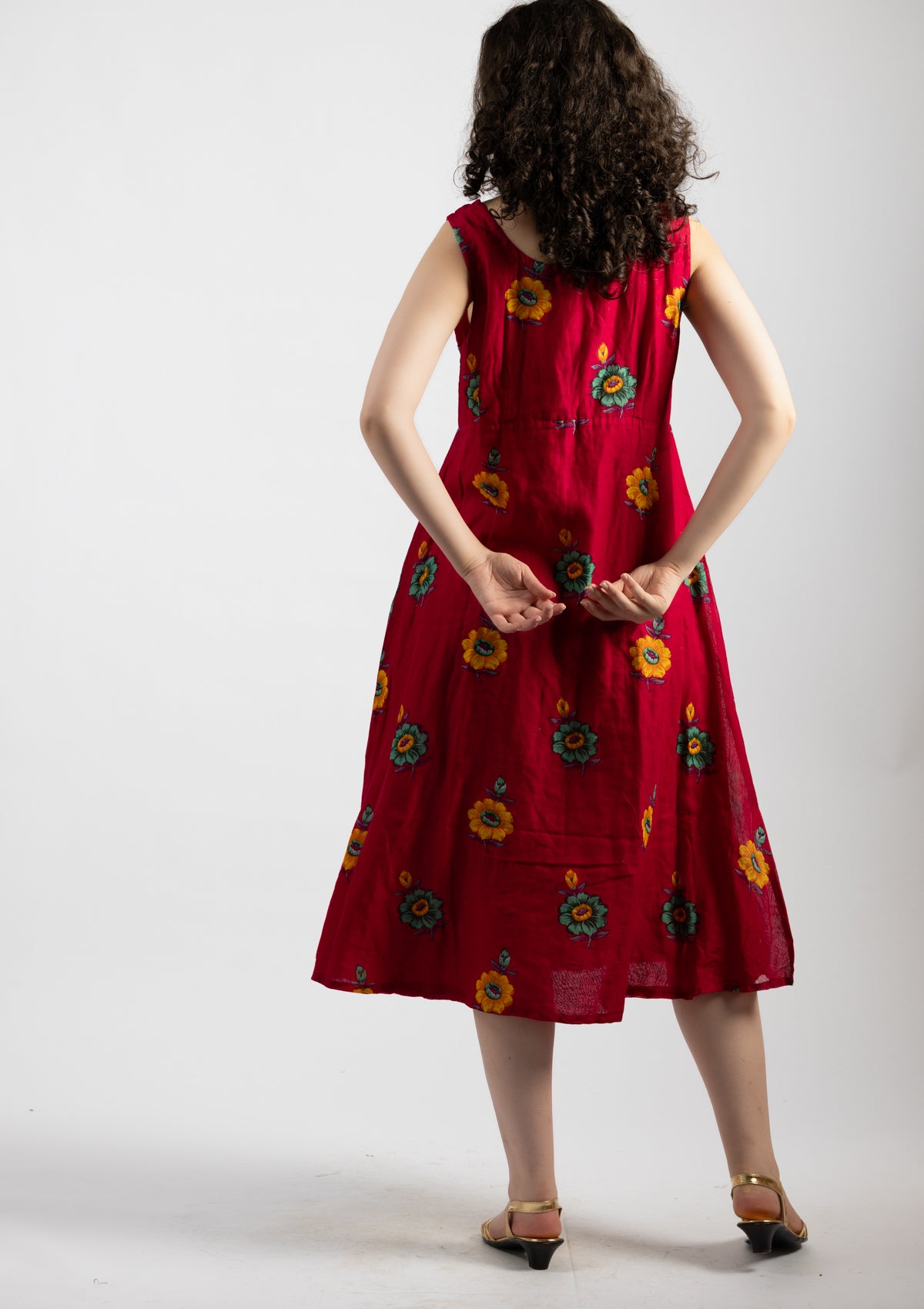 Ember Printed Cotton Dress - Size Extra Large