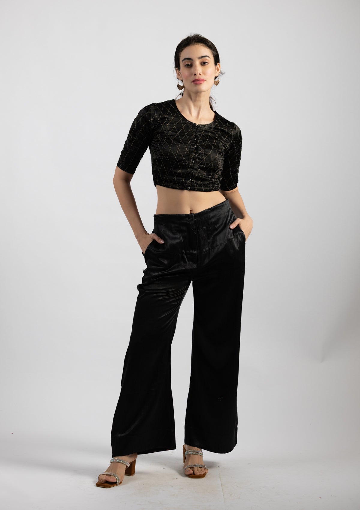 Black Vogue Mashru Trousers - Size Medium