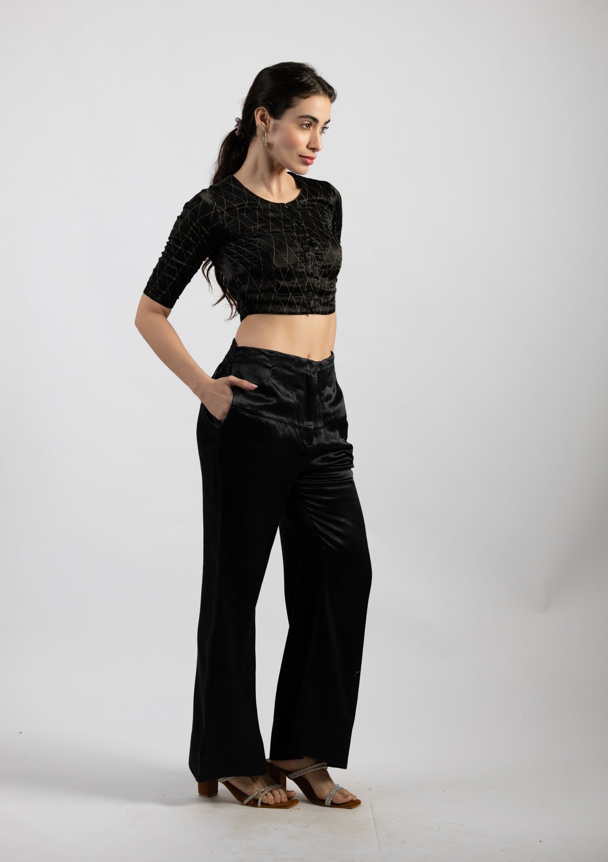 Black Vogue Mashru Trousers - Size Medium