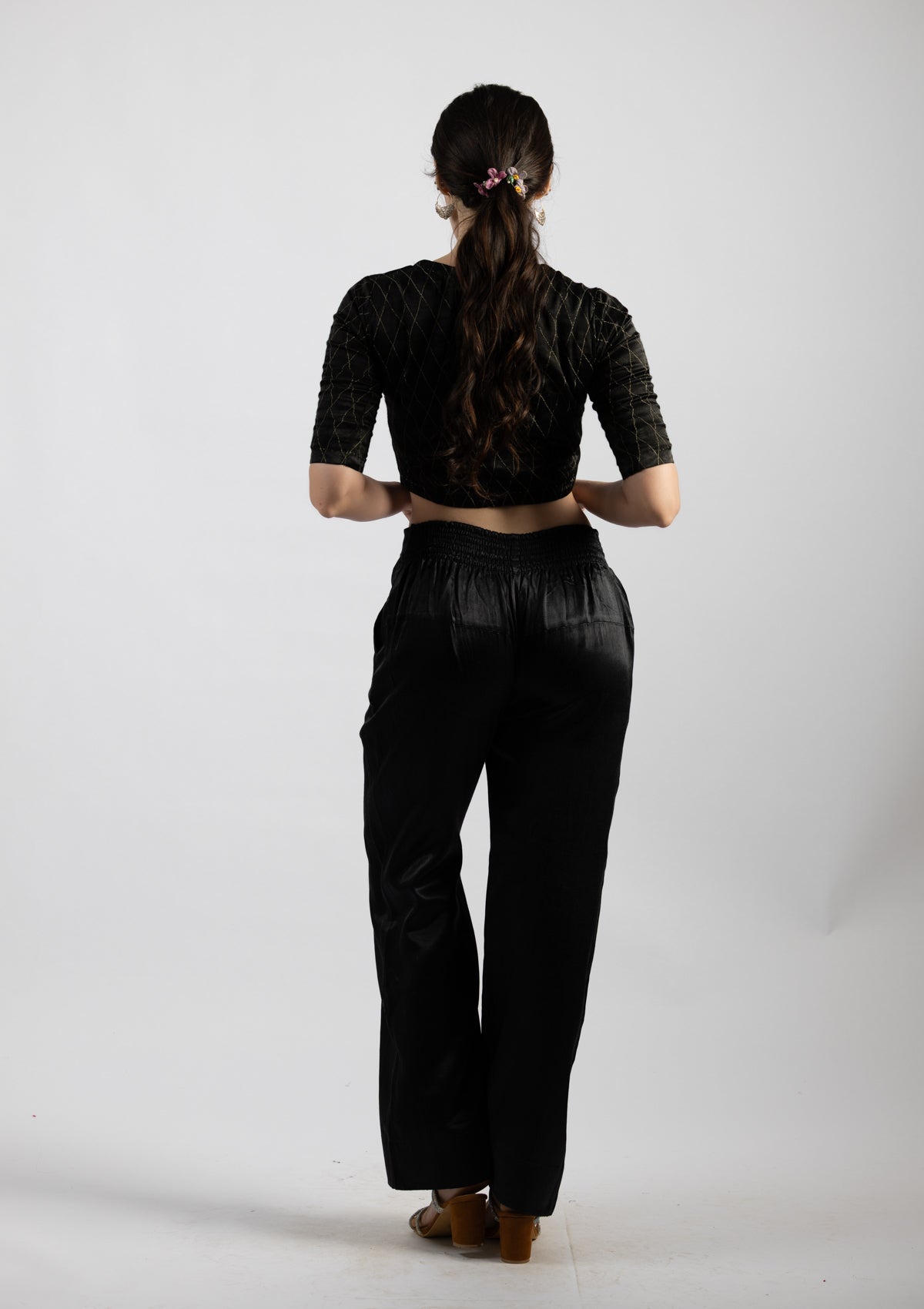 Black Vogue Mashru Trousers - Size Medium